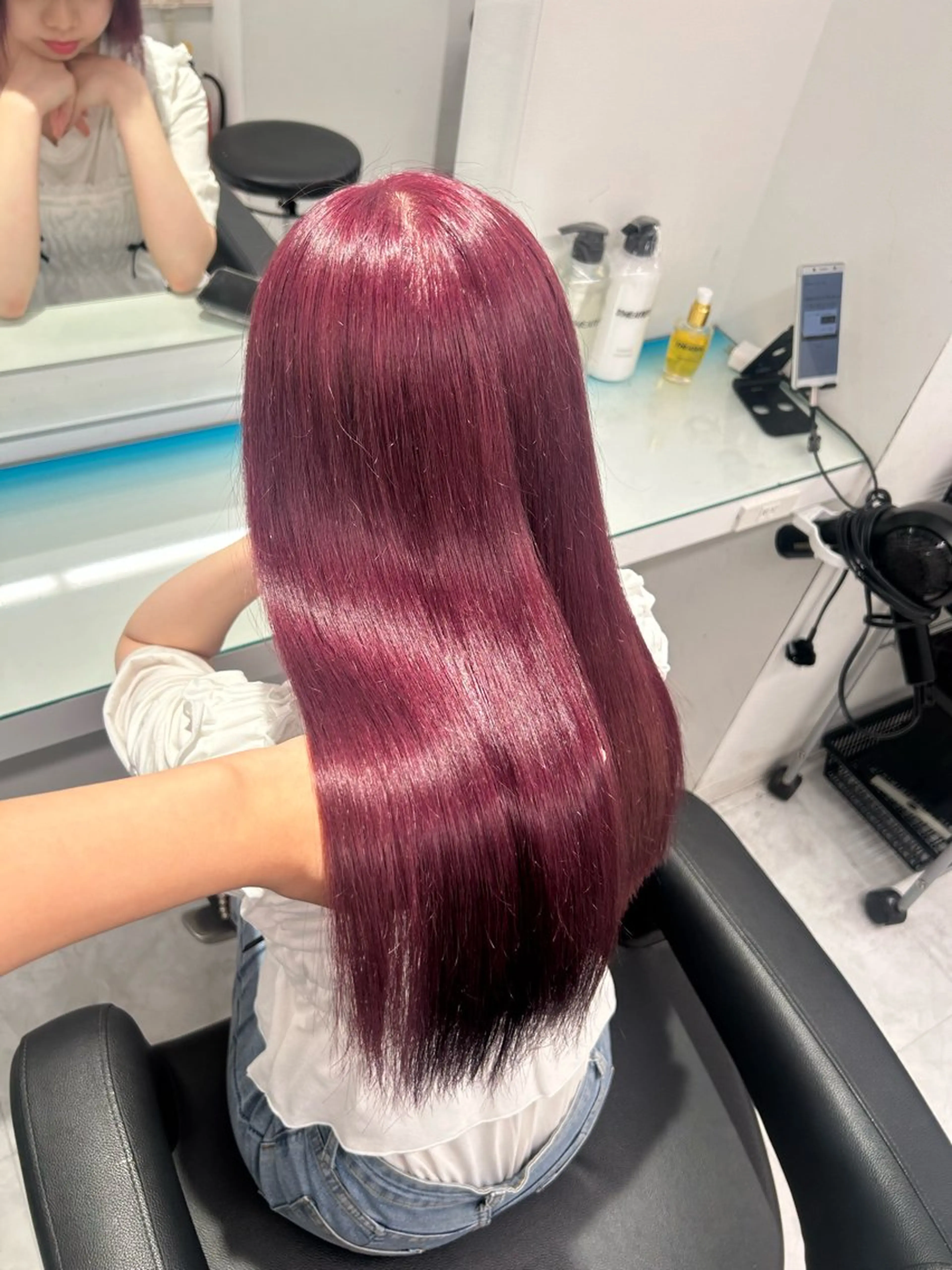 【リピーターの方】💖ダブルカラー+オリジナルトリートメント✨️+炭酸スパ+コテ巻き仕上げ+カット💖の写真