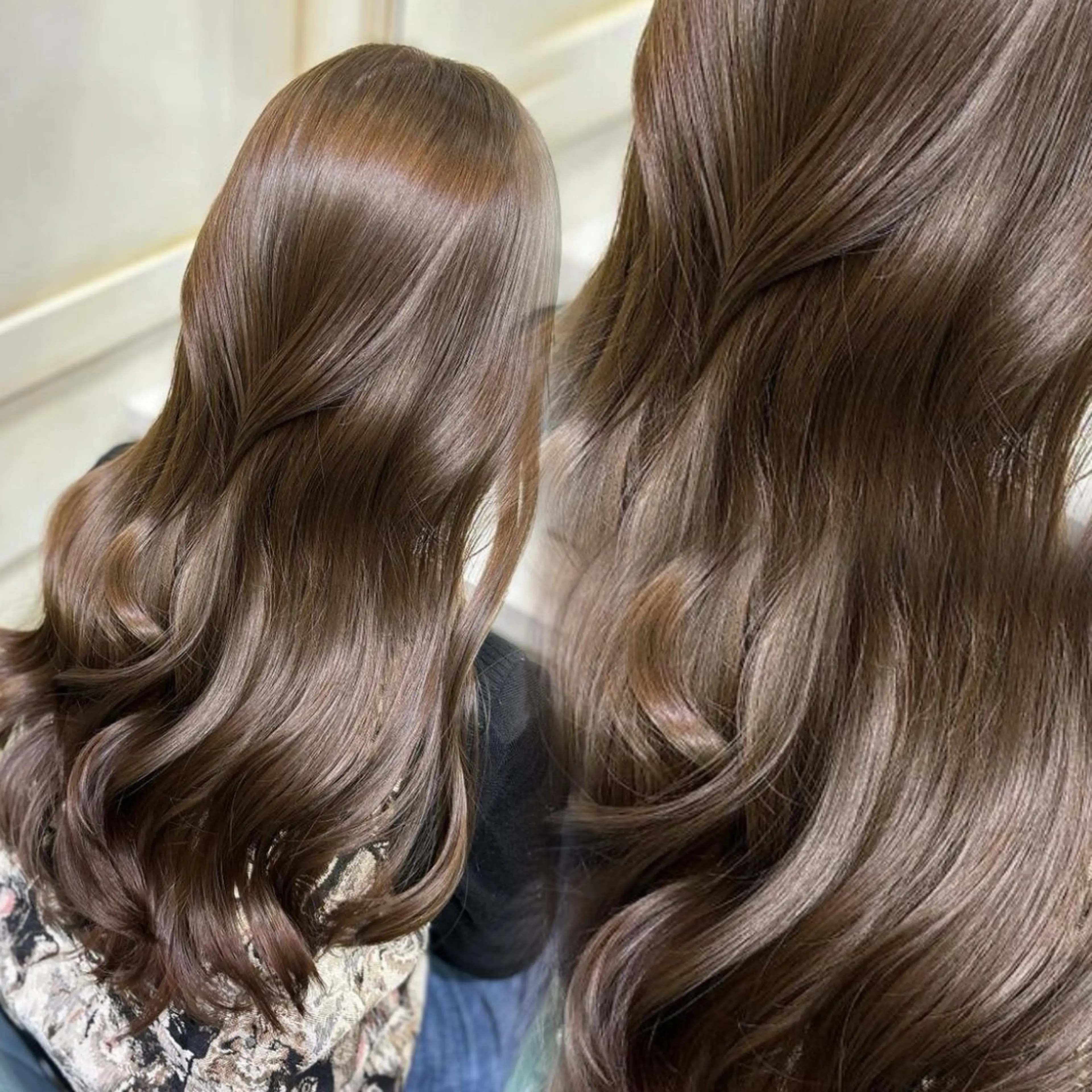 セミロング カラー ヘアカラー トリートメント 💖ダブルカラー/ ケアカラー/レナ💖のヘアスタイル