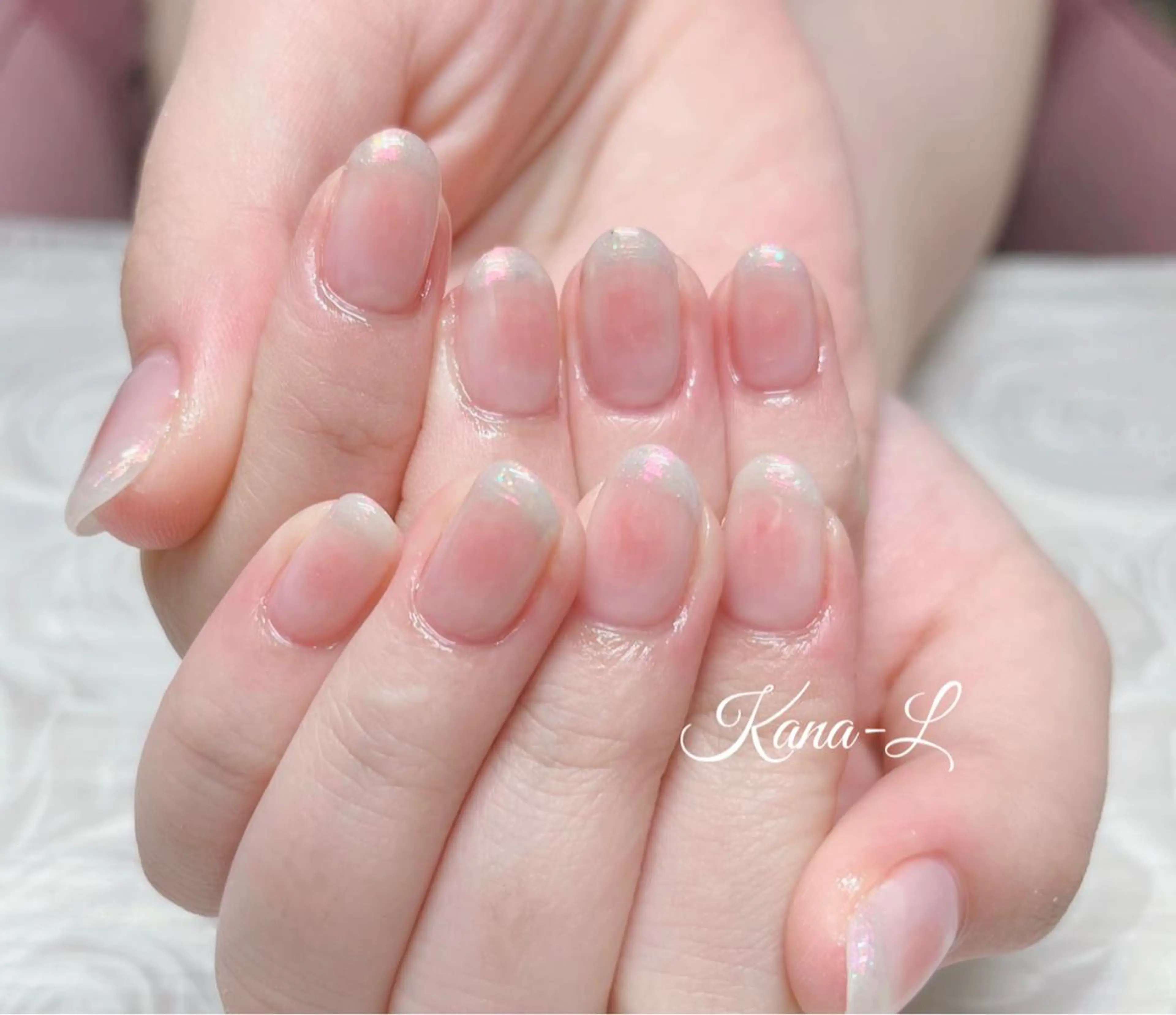 カラー ネイル ピンクカラー オーロラネイル チークネイル フレンチネイル ジェルネイル 芦辺 香奈のネイルデザイン