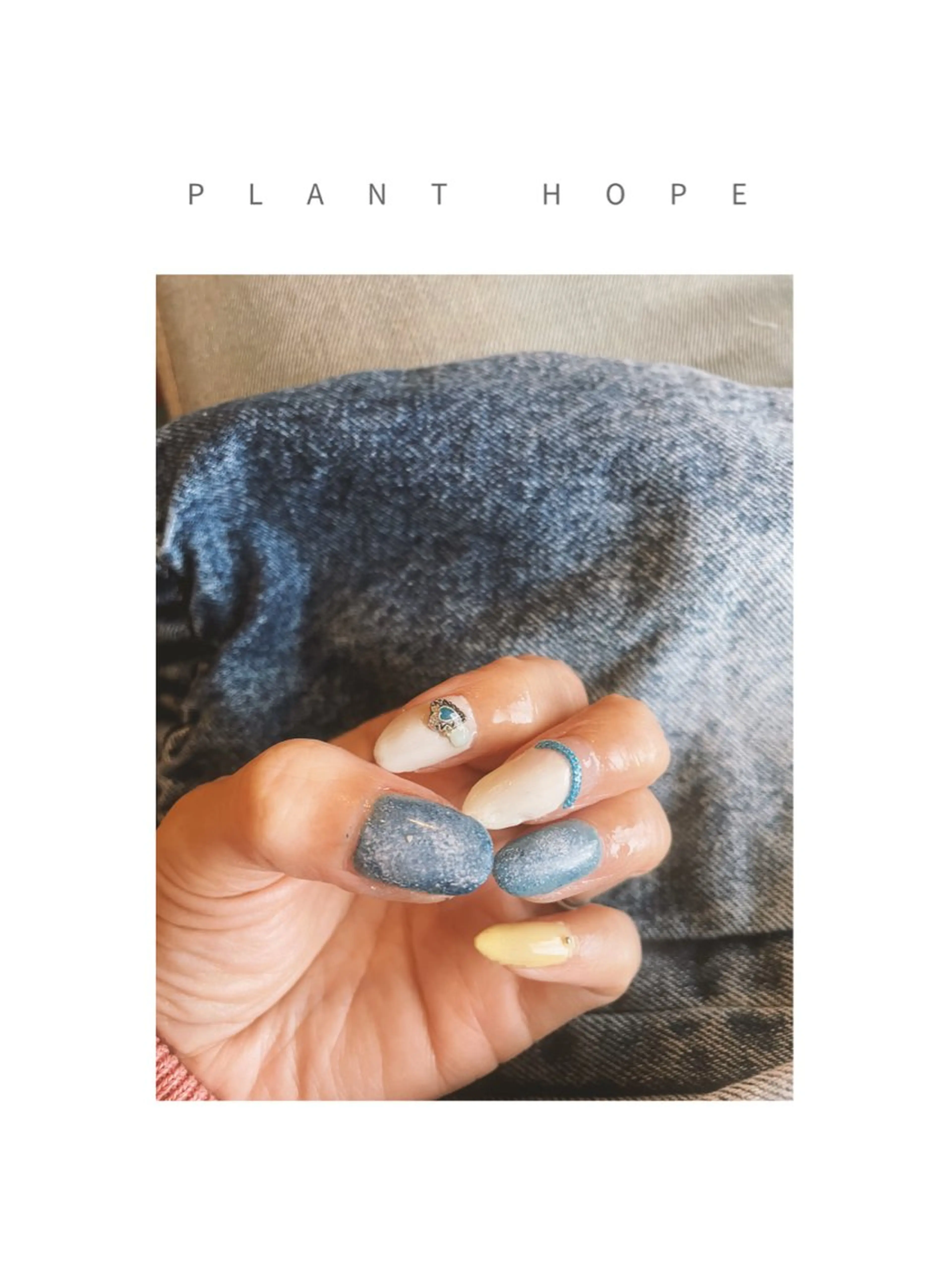 ネイル ブルー フレンチネイル 春ネイル ホワイト 黄色 NAIL★M 真紀のネイルデザイン