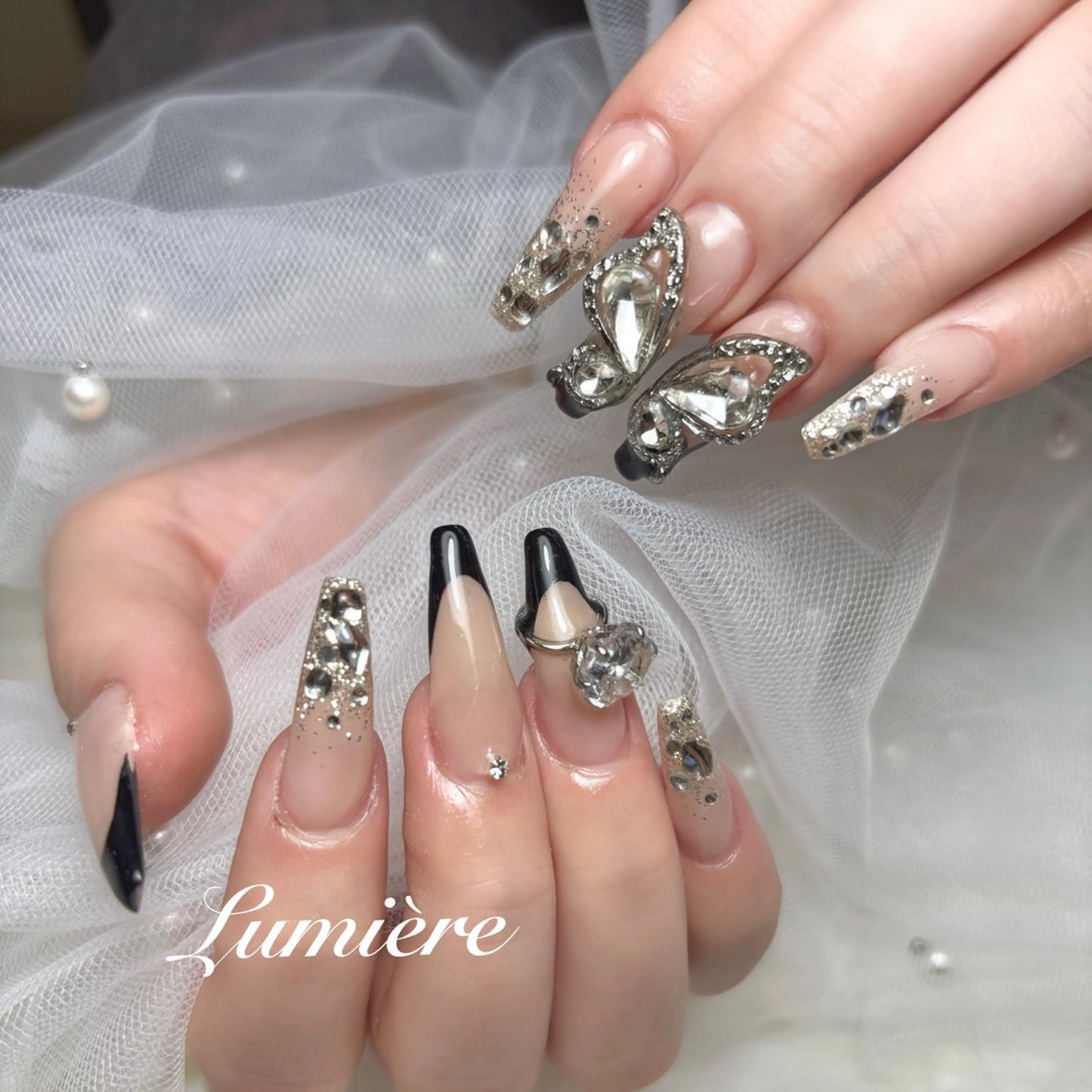 ネイル ロングネイル Lumière｜ ロング｜ワンホンのネイルデザイン