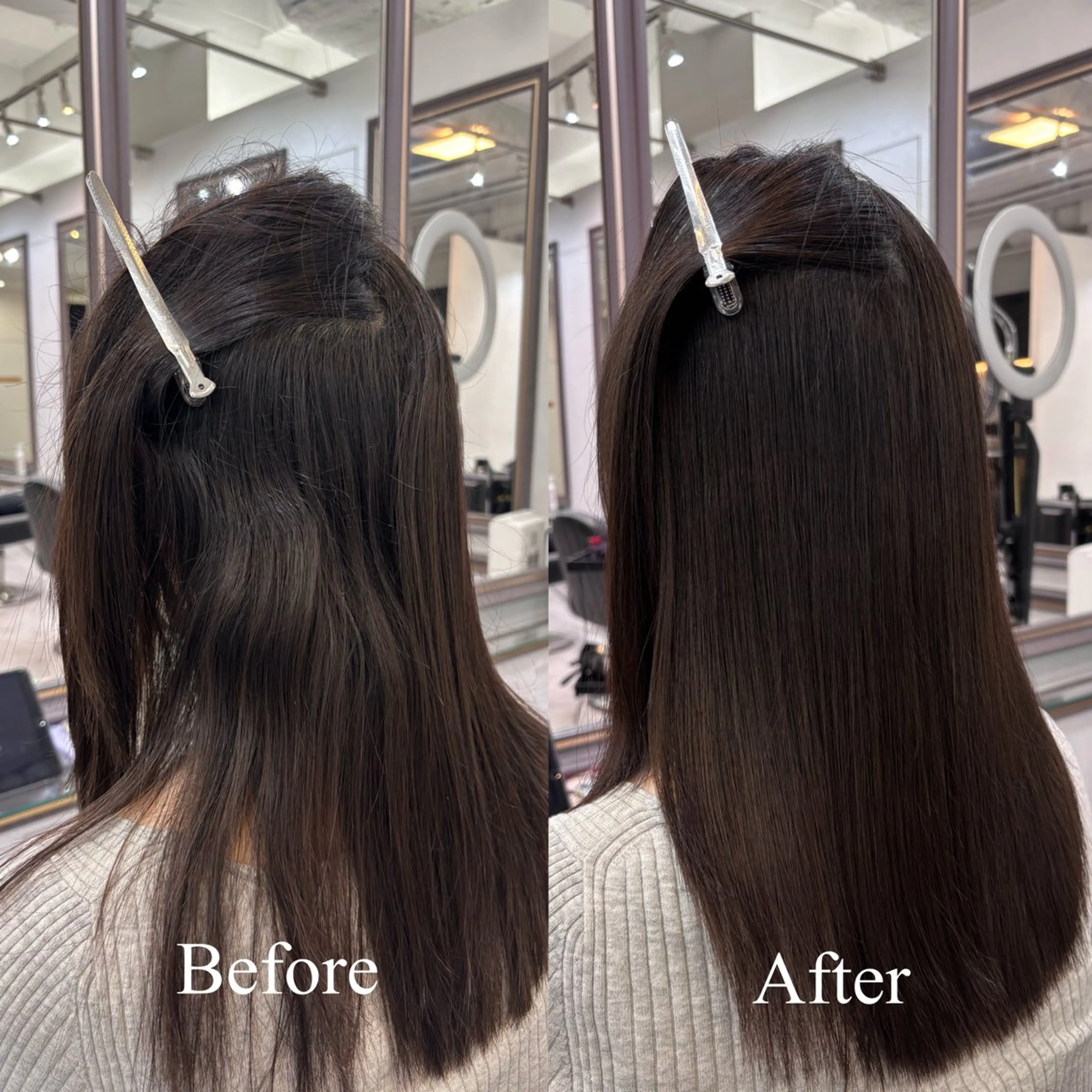 セミロング セミロングパーマ 縮毛矯正 トリートメント 縮毛矯正 トリートメント THE  ESCALA表参道所属・Hana🌷/ 透明感/艶髪/表参道のヘアスタイル