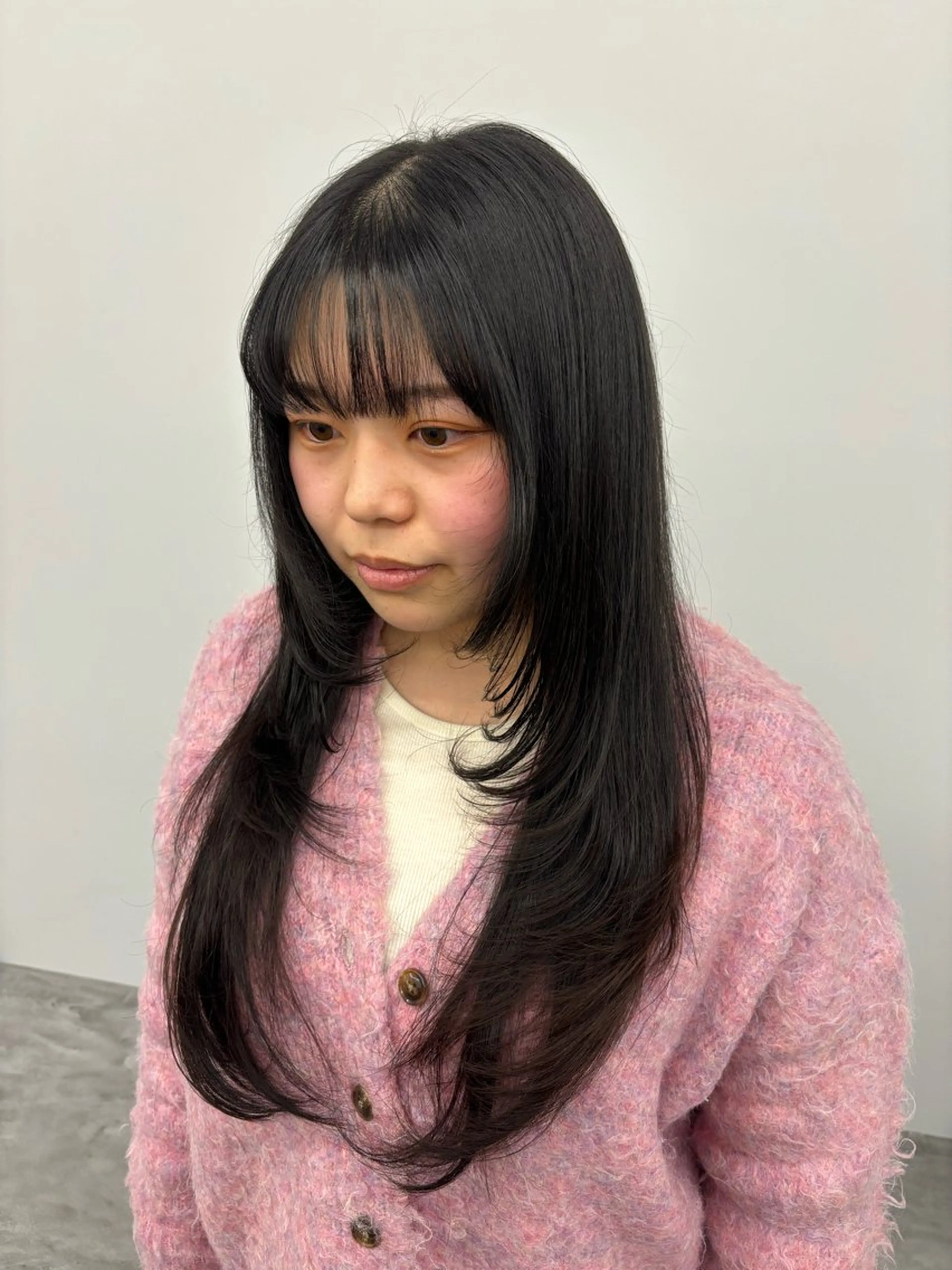 ロング カラー ヘアアレンジ ハイレイヤー 韓国風ヘア レイヤーカット カット ヘアカラー トリートメント MYRTLE Mifūのヘアスタイル