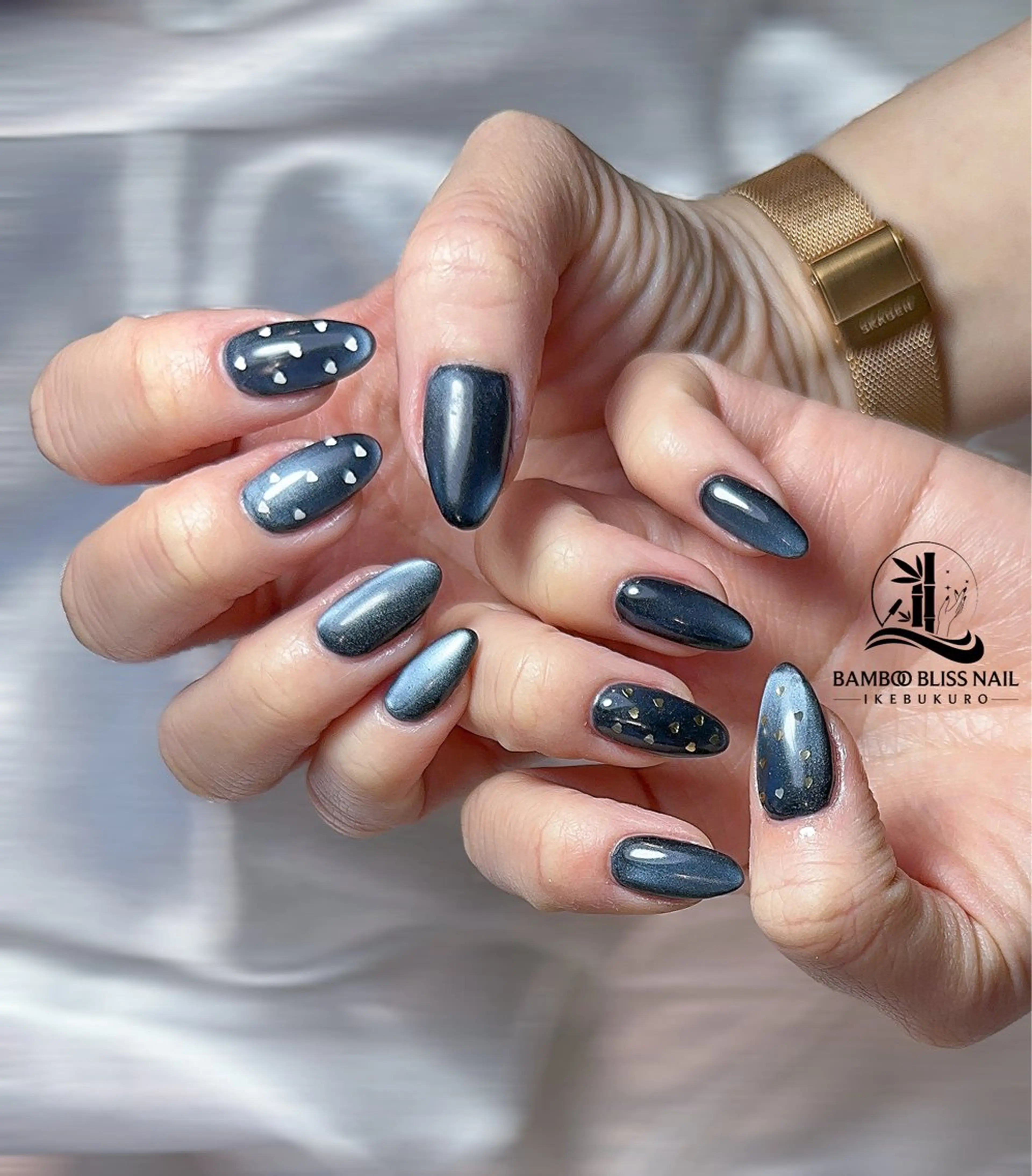 ネイル マグネットネイル バレンタイン BAMBOO BLISS 西店のネイルデザイン