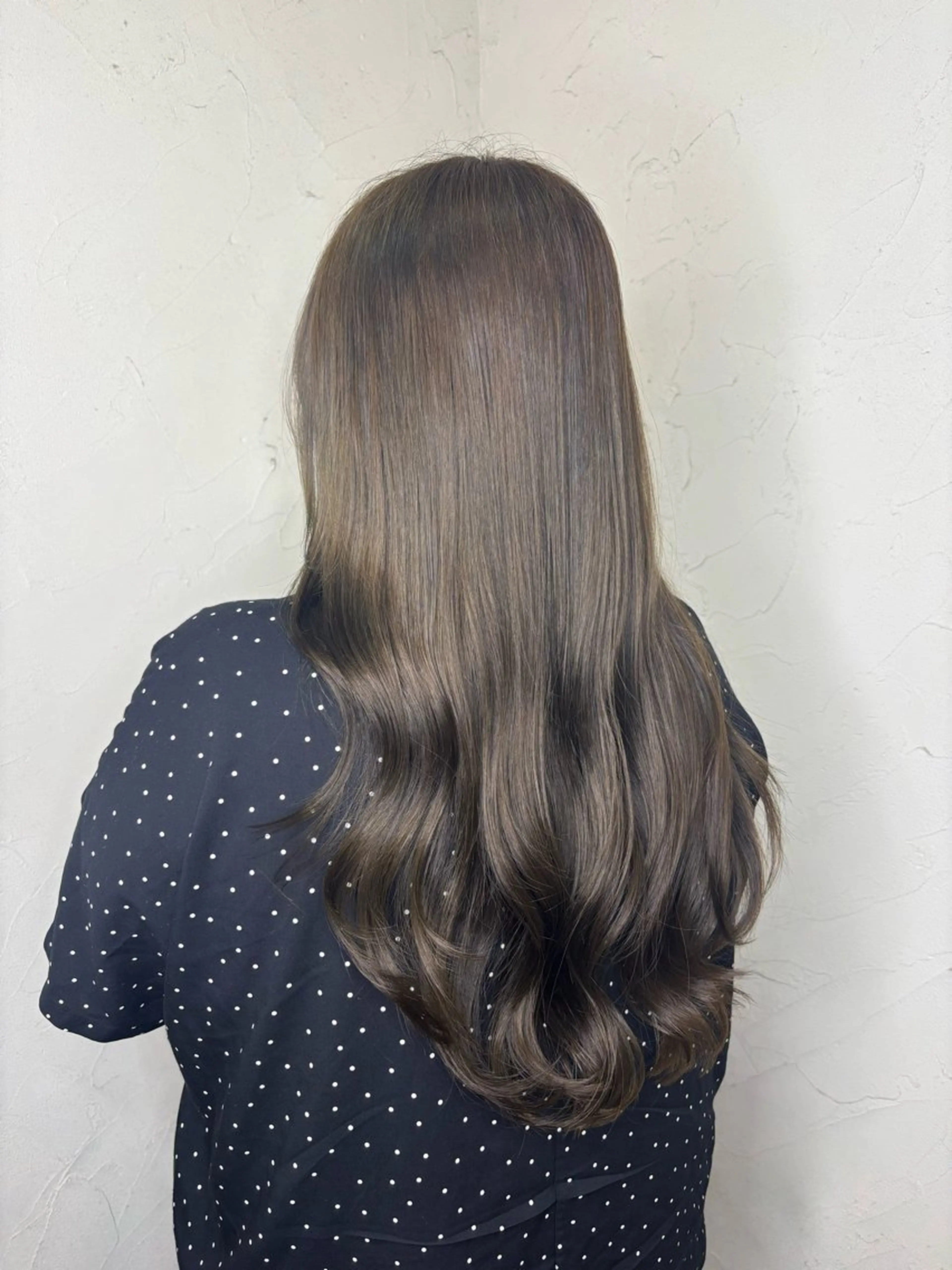 ロング カラー カット ヘアカラー トリートメント 顔周り/暗髪カラー 艶カラー/アベマホのヘアスタイル