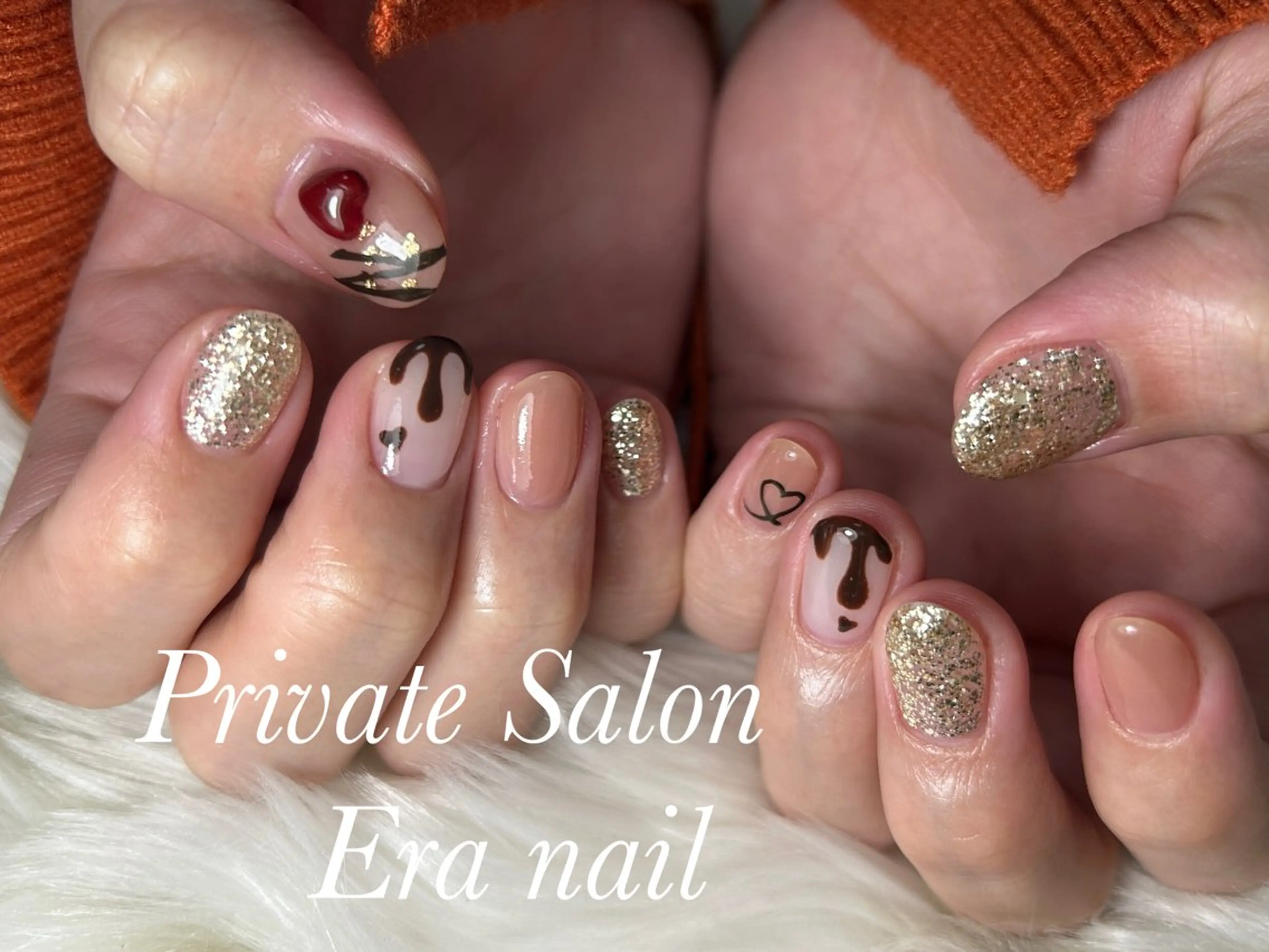 ネイル バレンタイン ハンドネイル Era nailのネイルデザイン