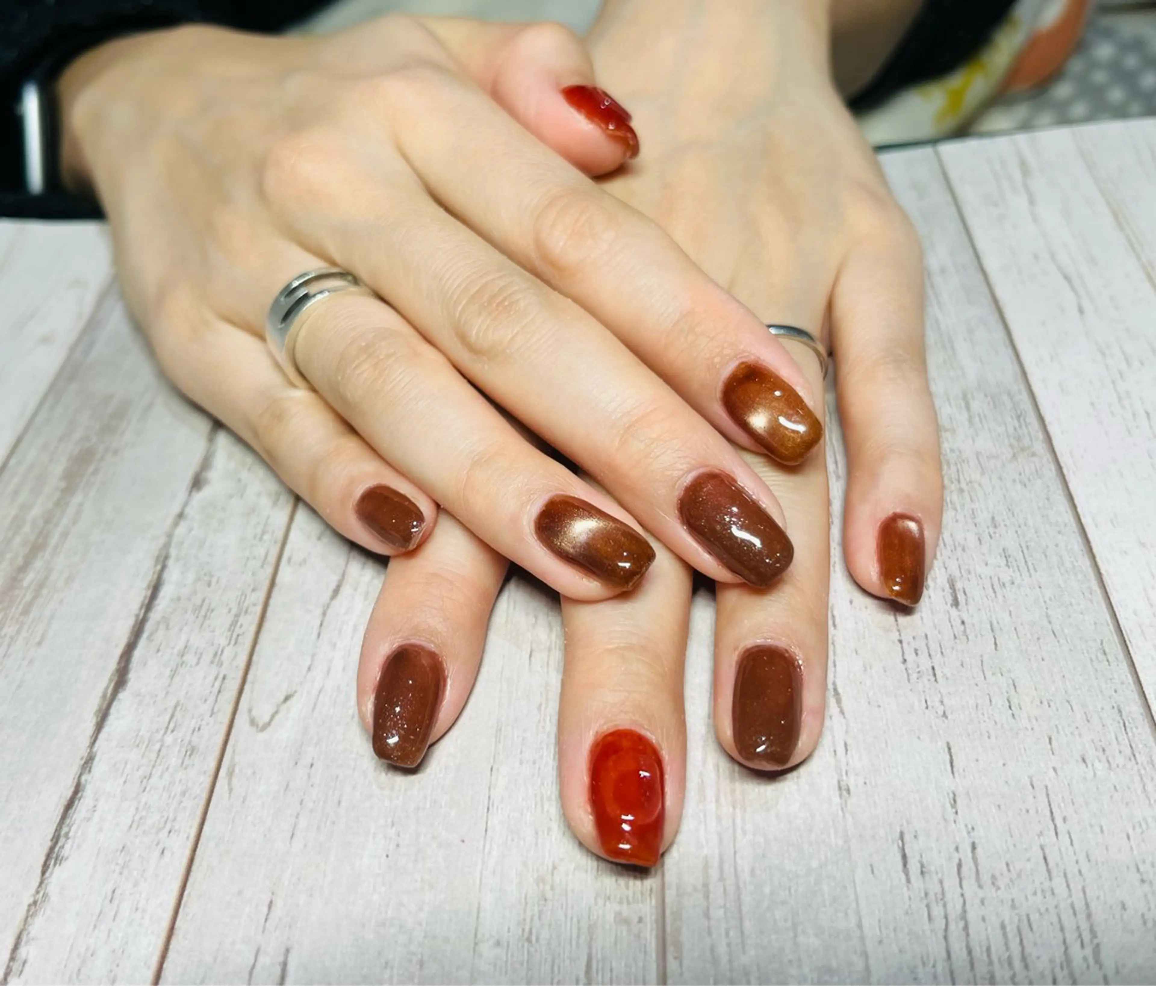 ネイル マグネットネイル ぷっくりネイル ハンドネイル Nail ecxia ／Reikaのネイルデザイン