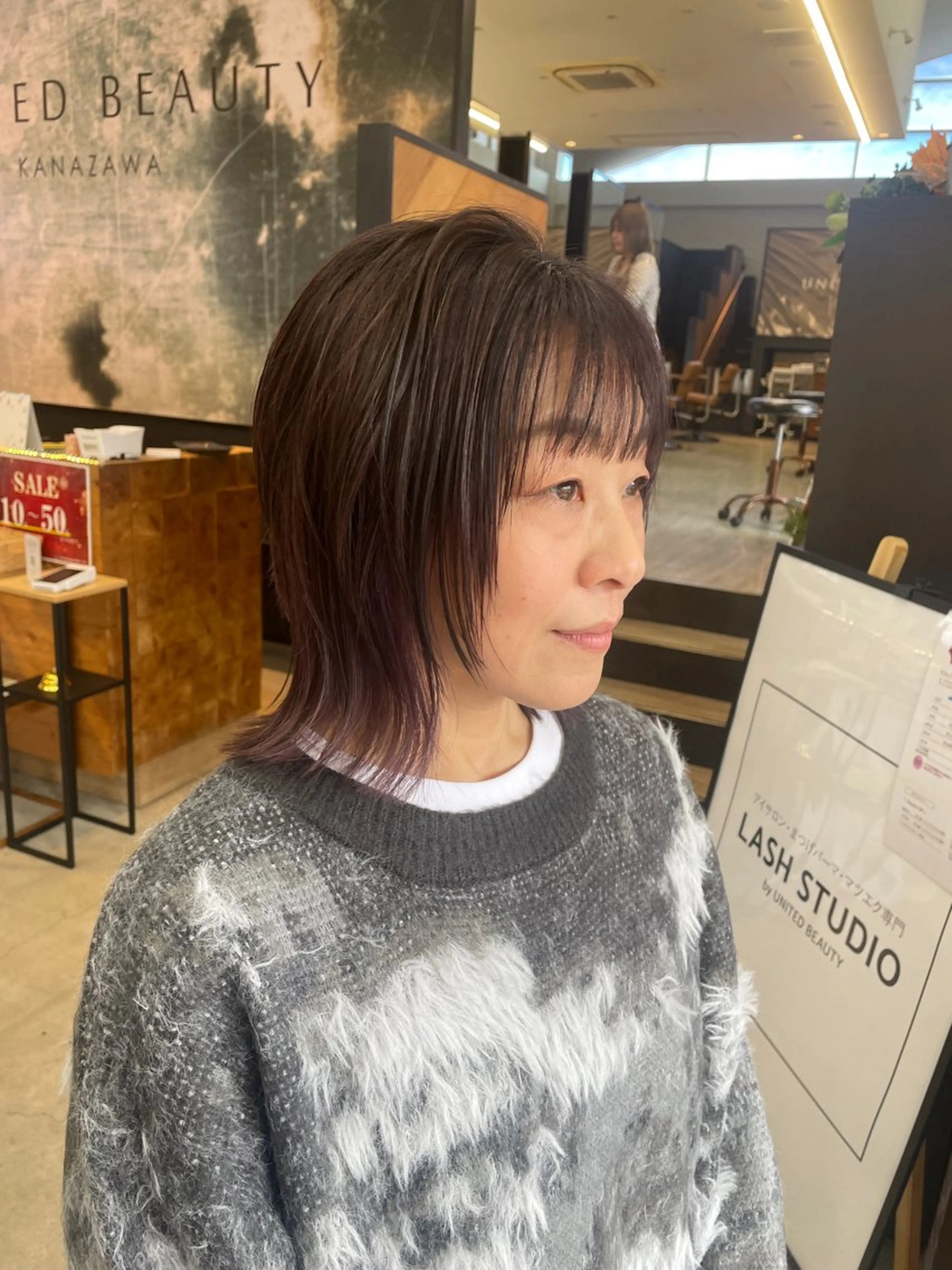 ミディアム ボブレイヤー ボブ レイヤーカット カット ヘアカラー テラダ ユウシン西金沢のヘアスタイル