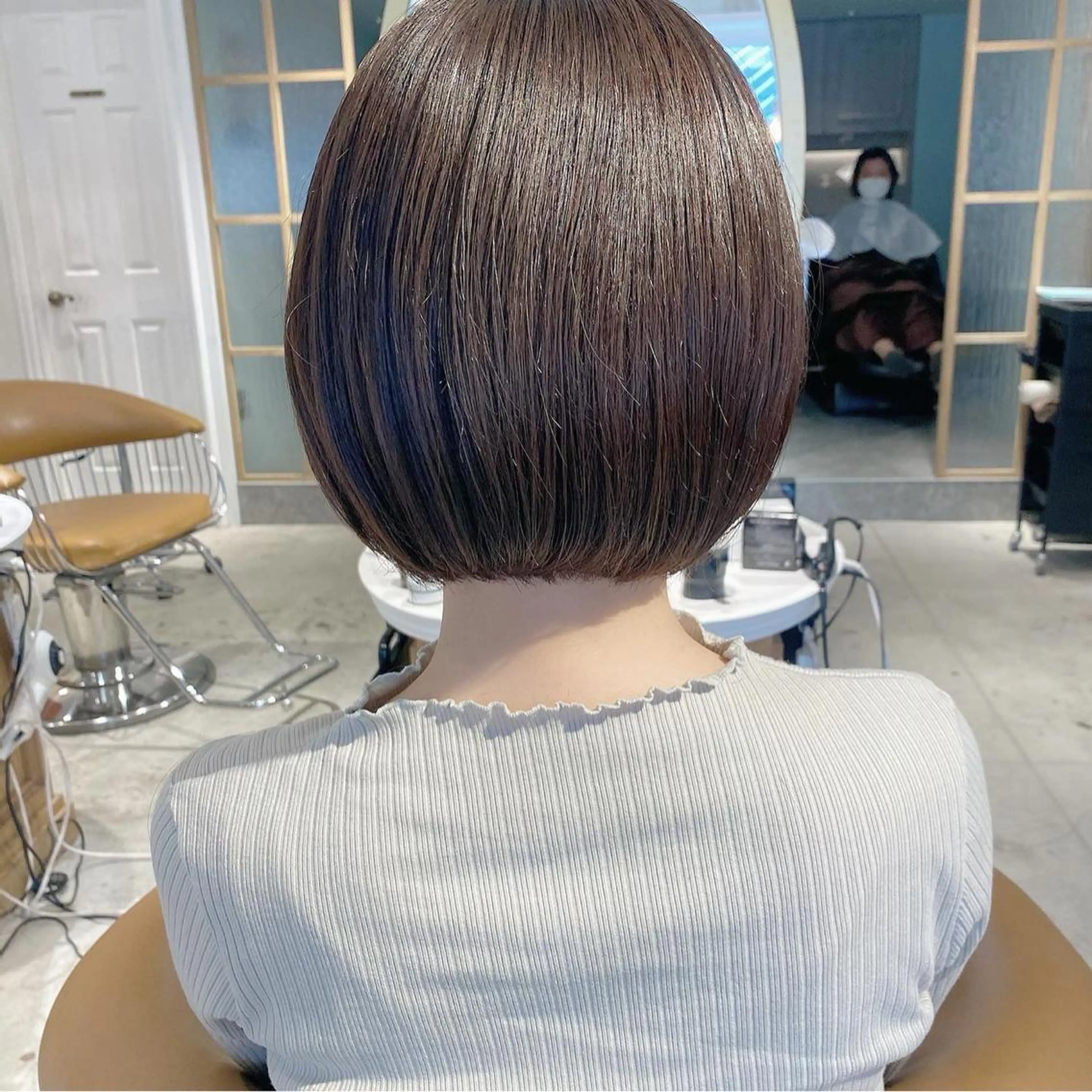 ショート カラー グレージュ ボブ 縮毛矯正/髪質改善 表参道/千田大地のヘアスタイル