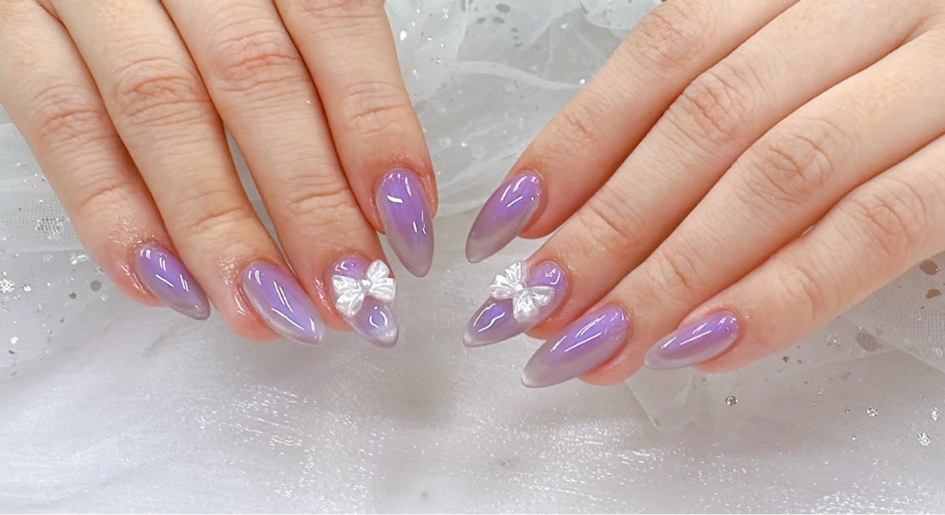 (自爪)💖マグネットフレンチ+リボン2個(オフあり80分)の写真