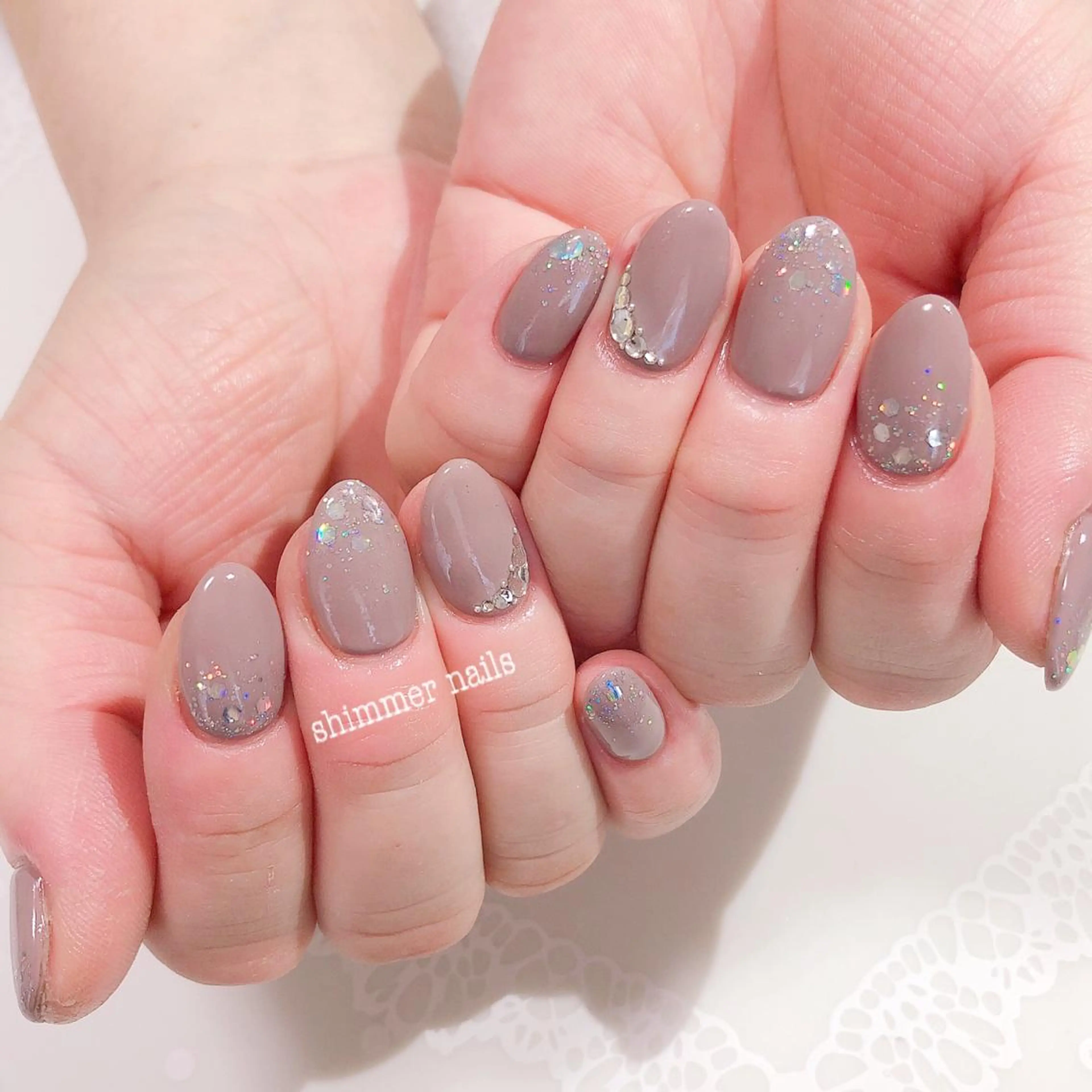 ネイル キラキラネイル ラメ(グリッター) shimmer nailsのネイルデザイン
