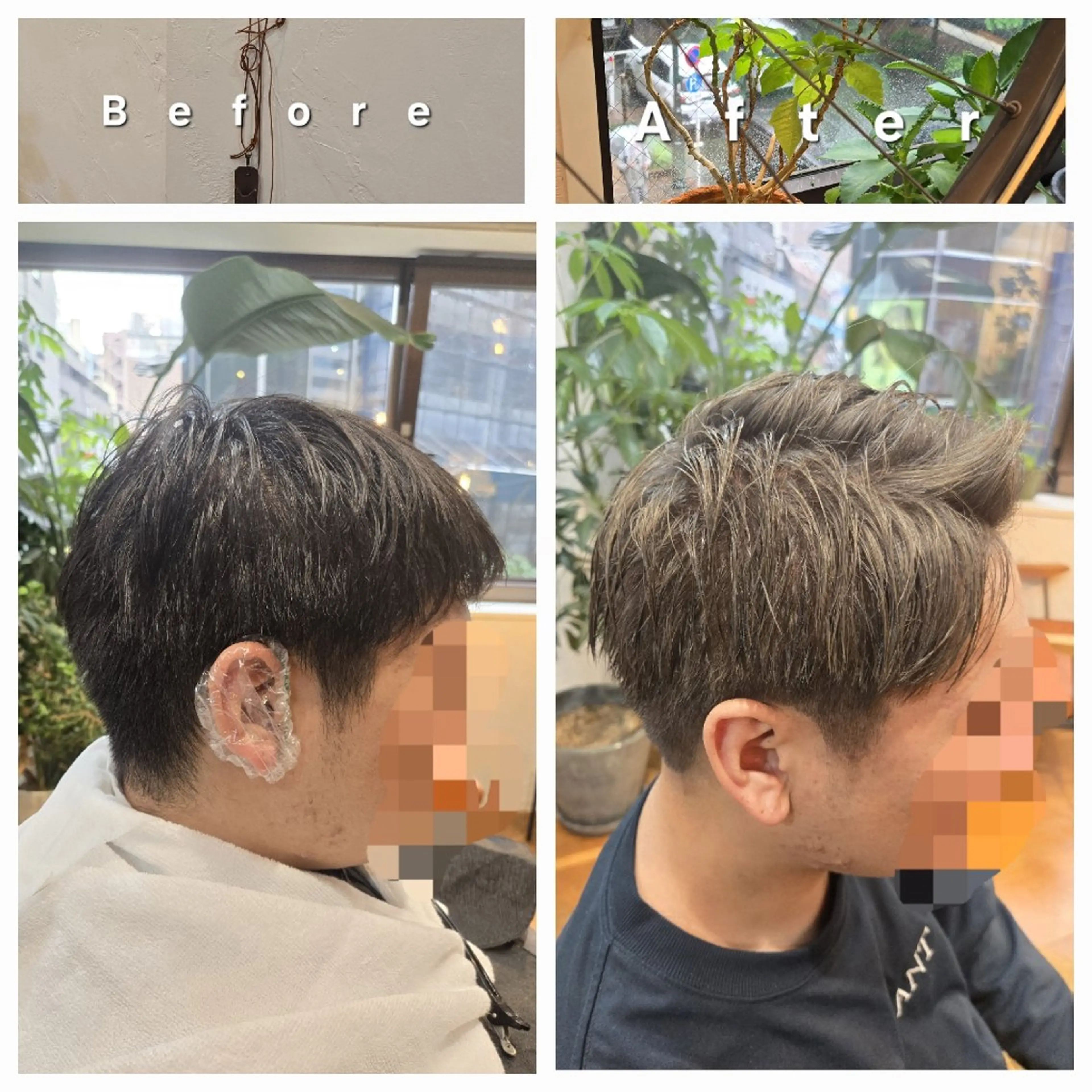 メンズ アップバング メンズブリーチ 刈り上げ 銀座knoll🌿 【平日朝限定cut】のヘアスタイル