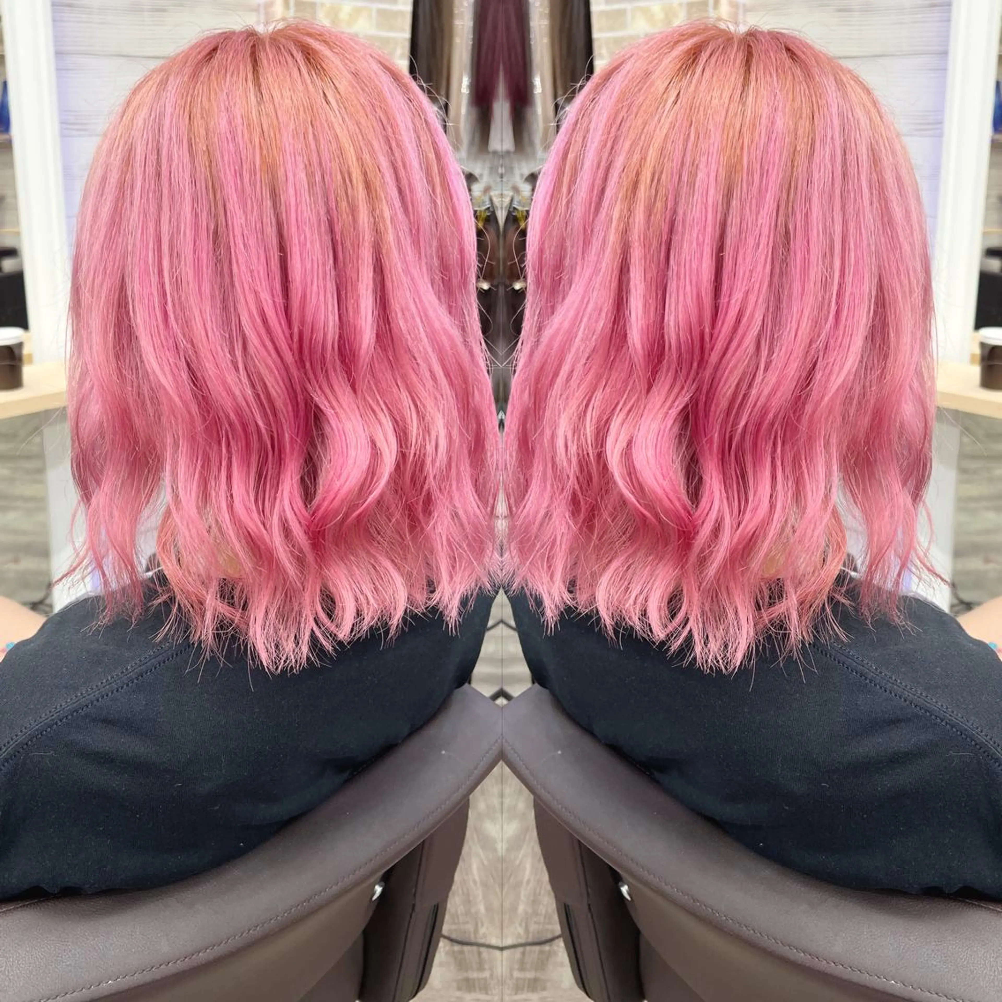 ショート カラー ヘアアレンジ ブリーチ ケアブリーチ ハイトーンカラー ピンクカラー ヘアカラー トリートメント 枝毛カット＆髪質改善 満足NO.1岡しゃんのヘアスタイル