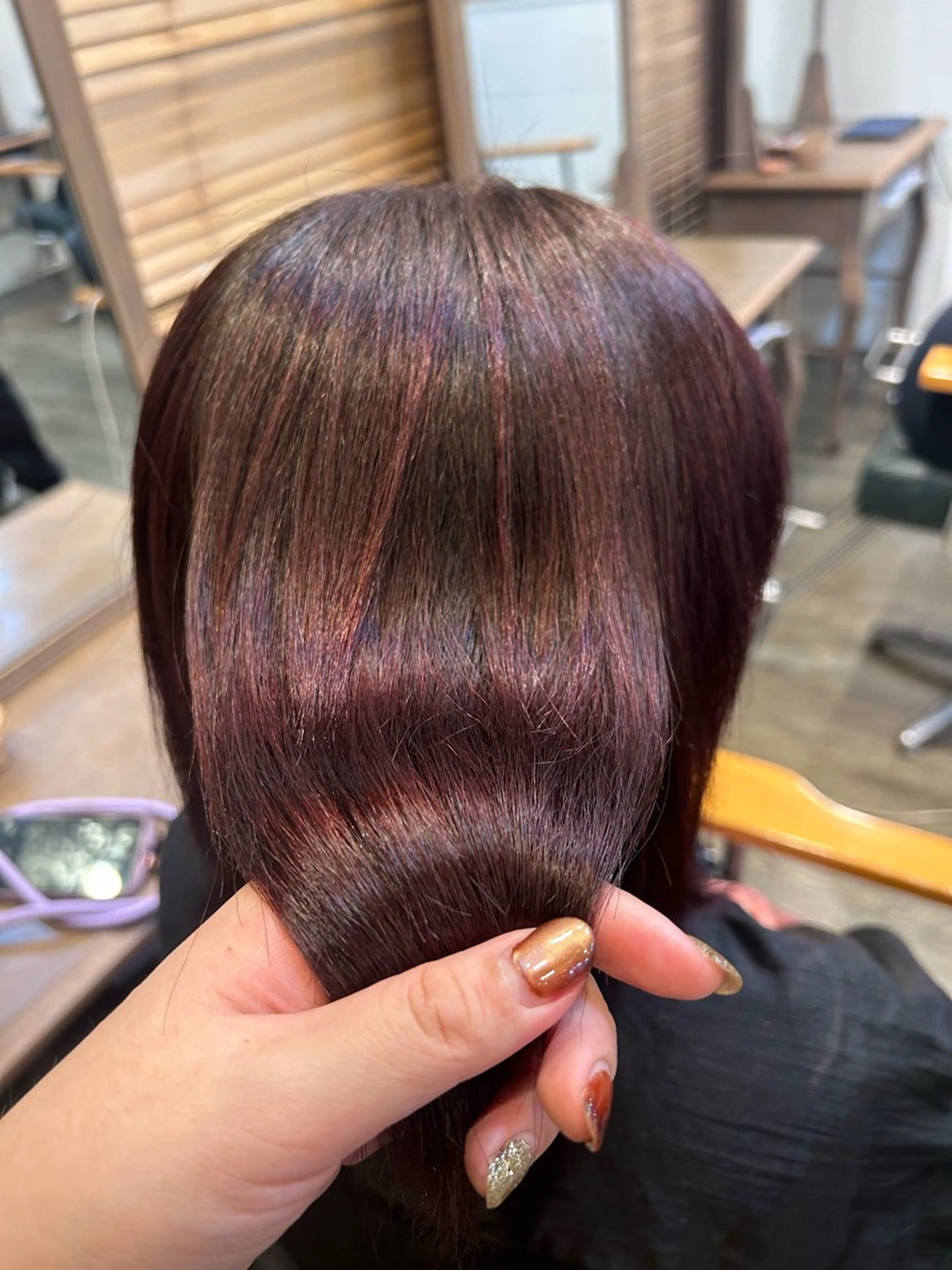 カラー カシス ピンクカラー SALOWIN 新宿三丁目me+所属・レイヤー/ボブ/ パーマ/HARUKAのヘアスタイル