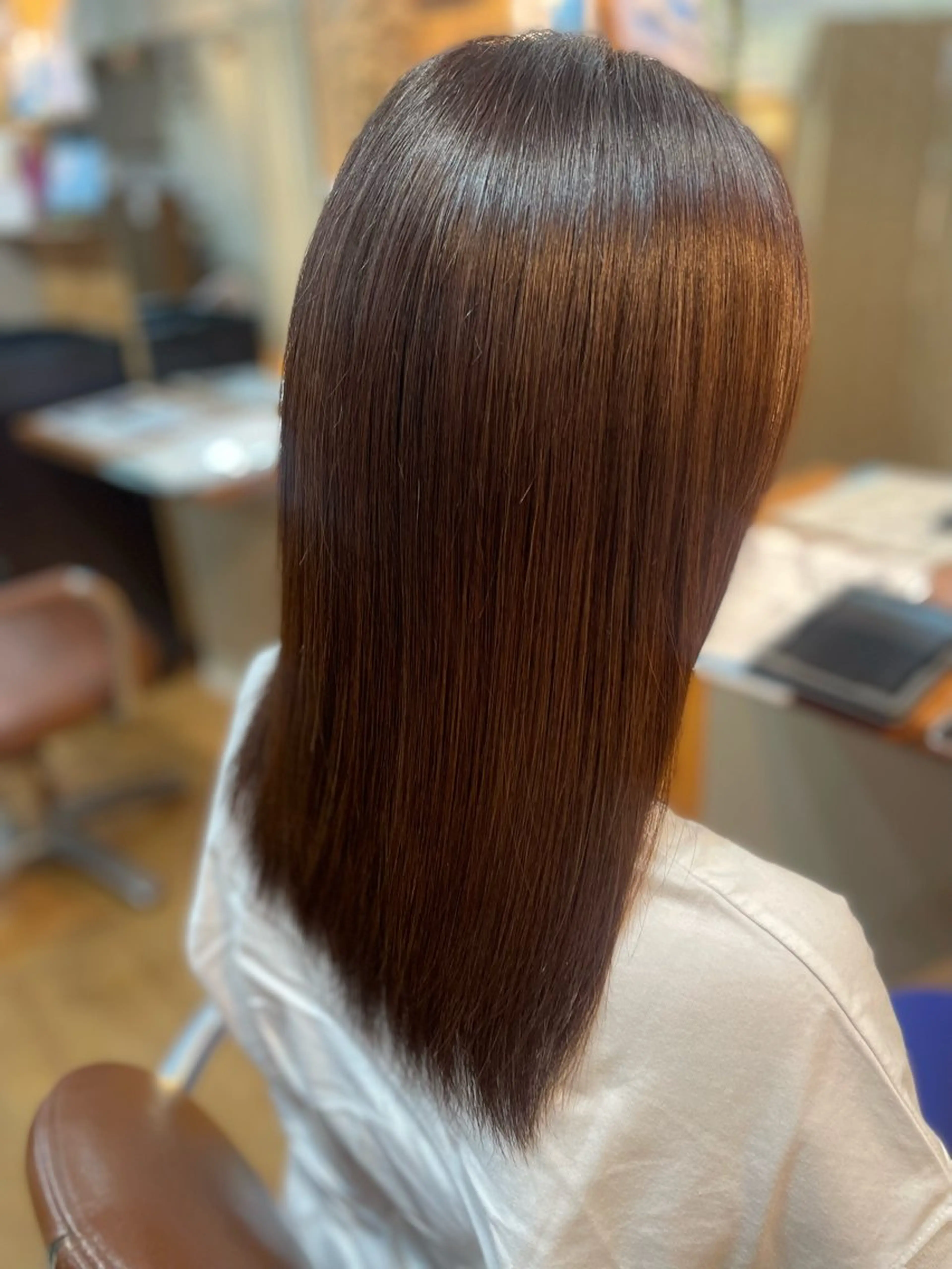 セミロング カラー すなが/ハイライト モデル募集中のヘアスタイル