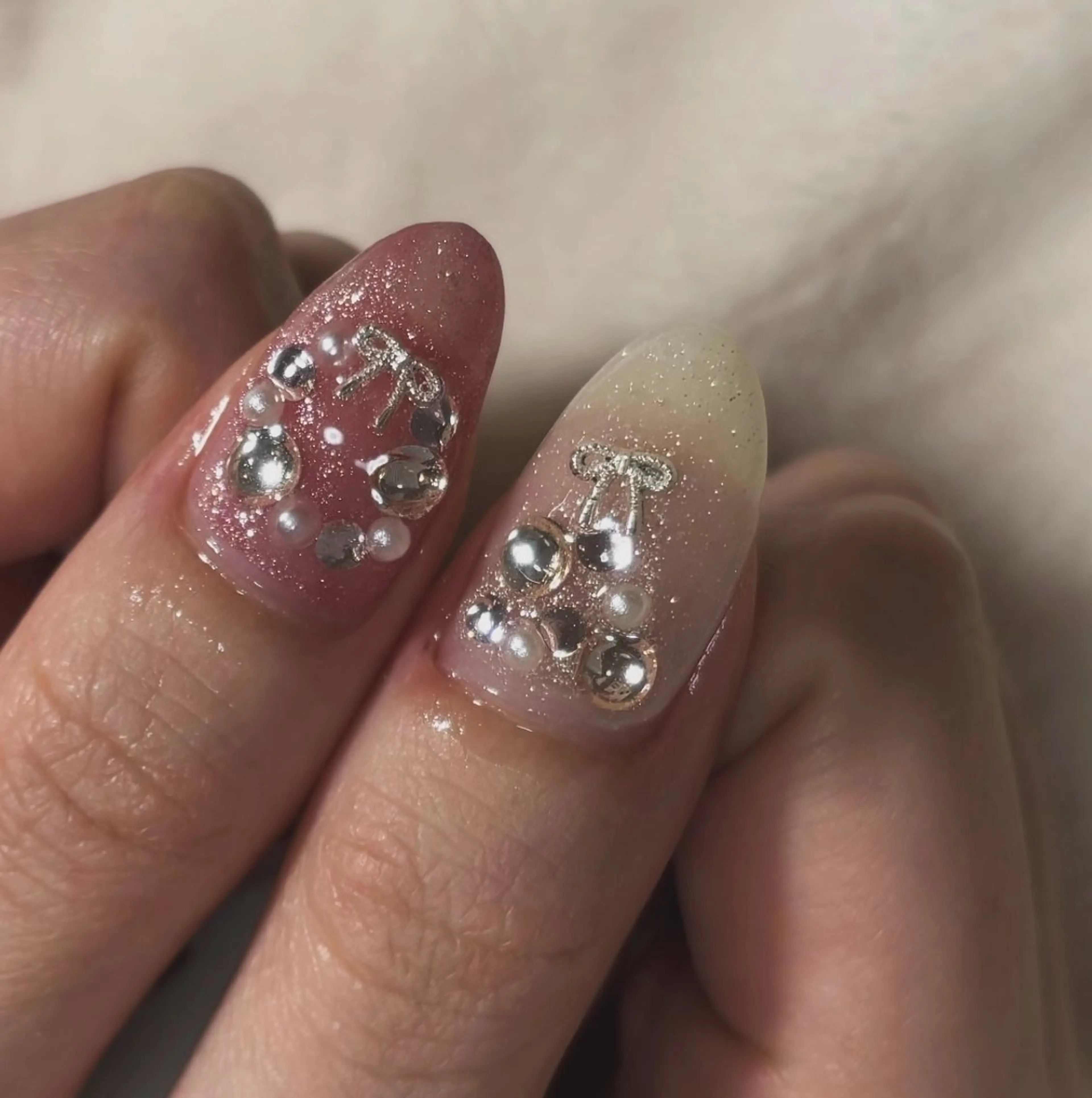 ネイル ボルドー 長さ出し ジェルネイル キラキラネイル ロングネイル ハンドネイル Queeens nailのネイルデザイン