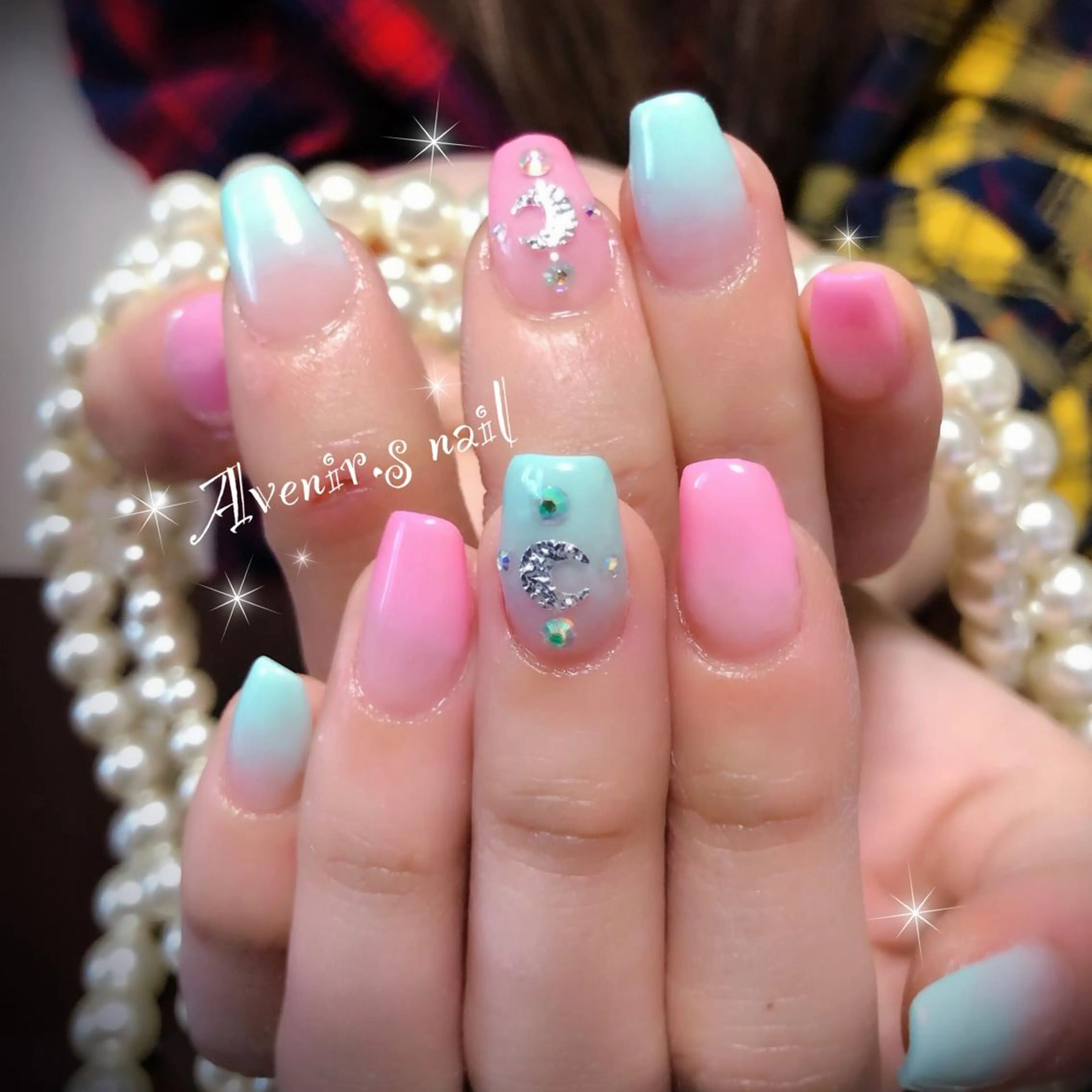 ネイル グラデーション スカルプネイル スクエアネイル Home Salon Avenir.のネイルデザイン