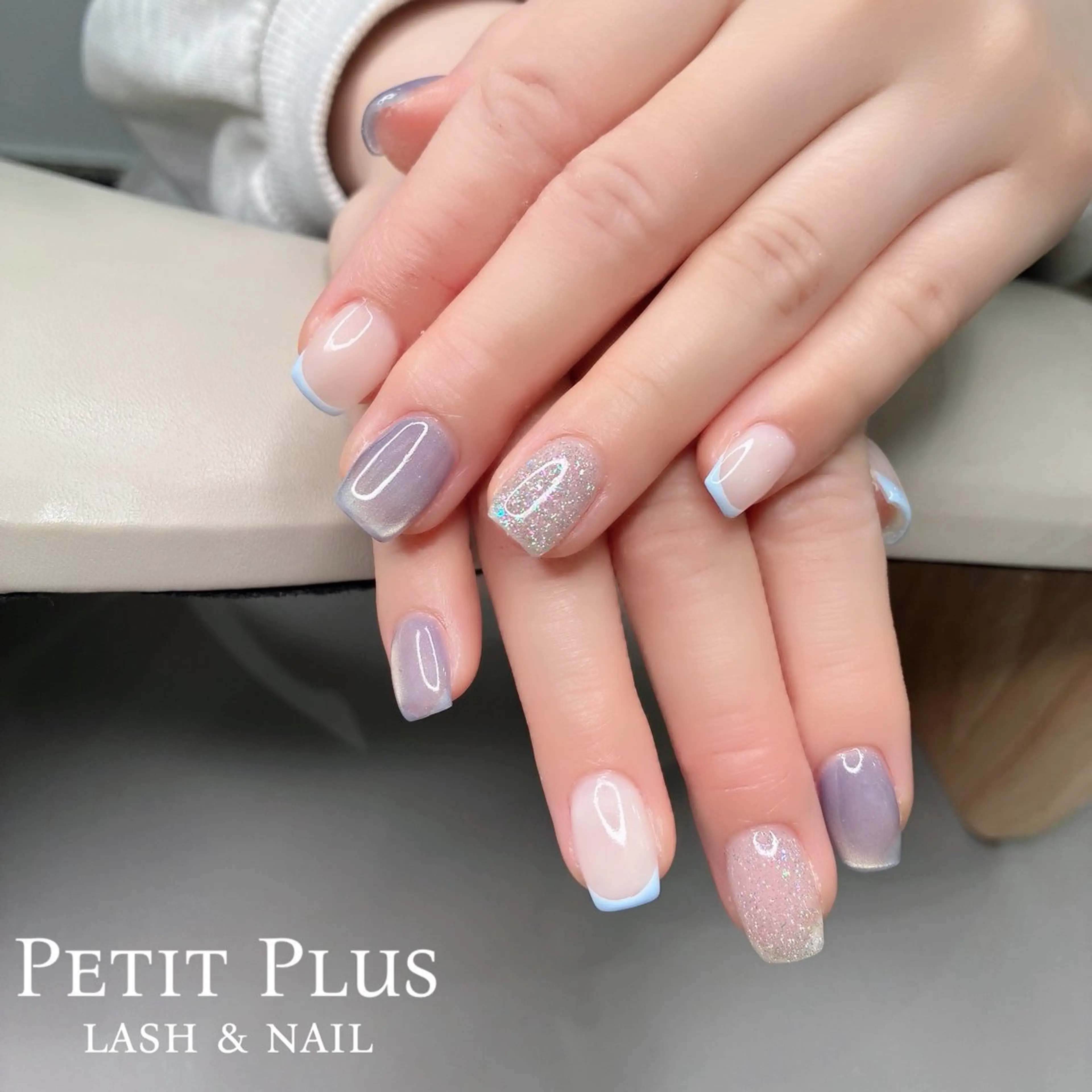 ネイル フラッシュネイル フレンチネイル マグネットネイル ハンドネイル Petit Plus YUUKAのネイルデザイン