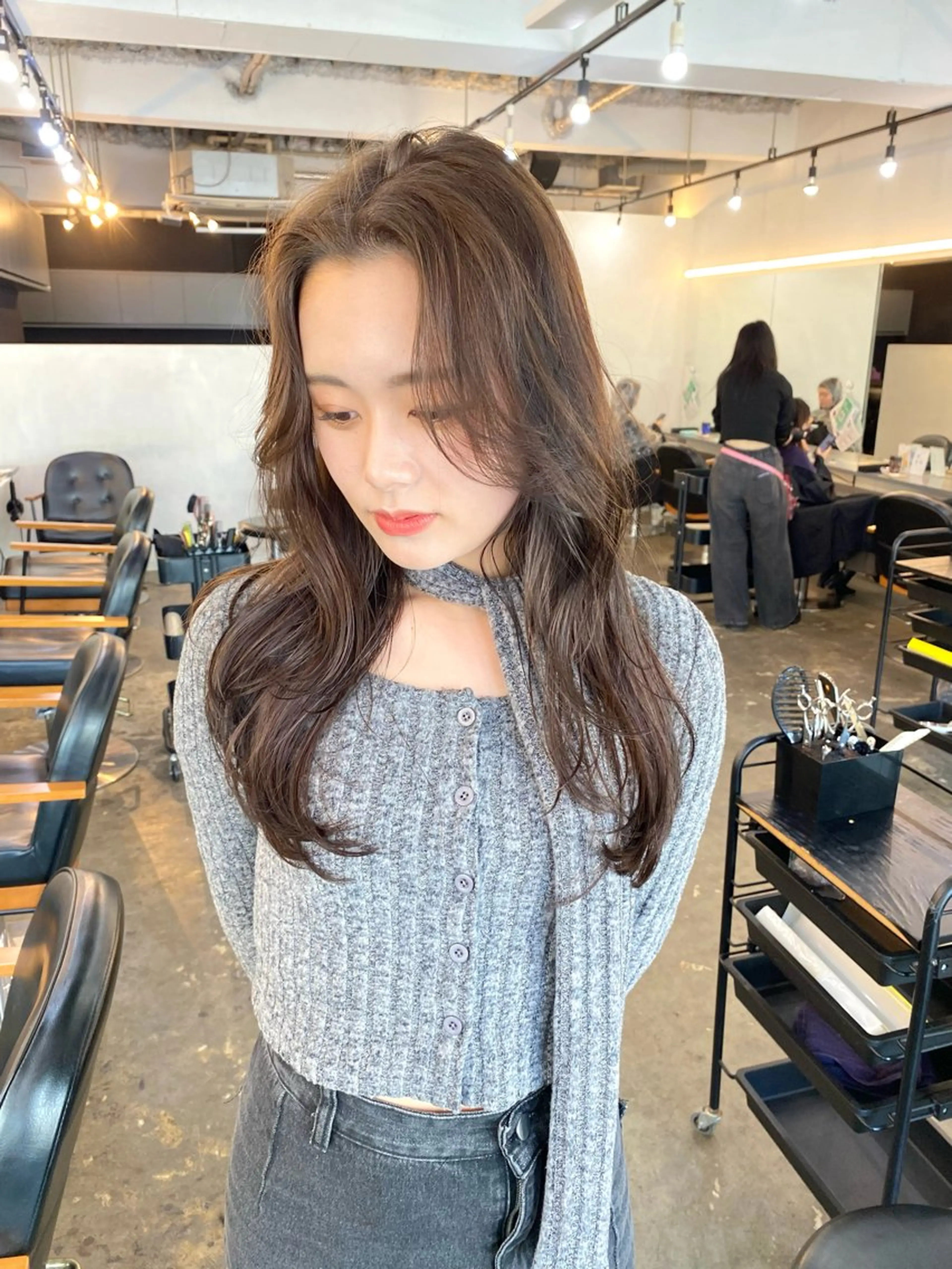 ロング カラー ヘアカラー トリートメント ✂韓国レイヤー 🦋みやび🪽のヘアスタイル