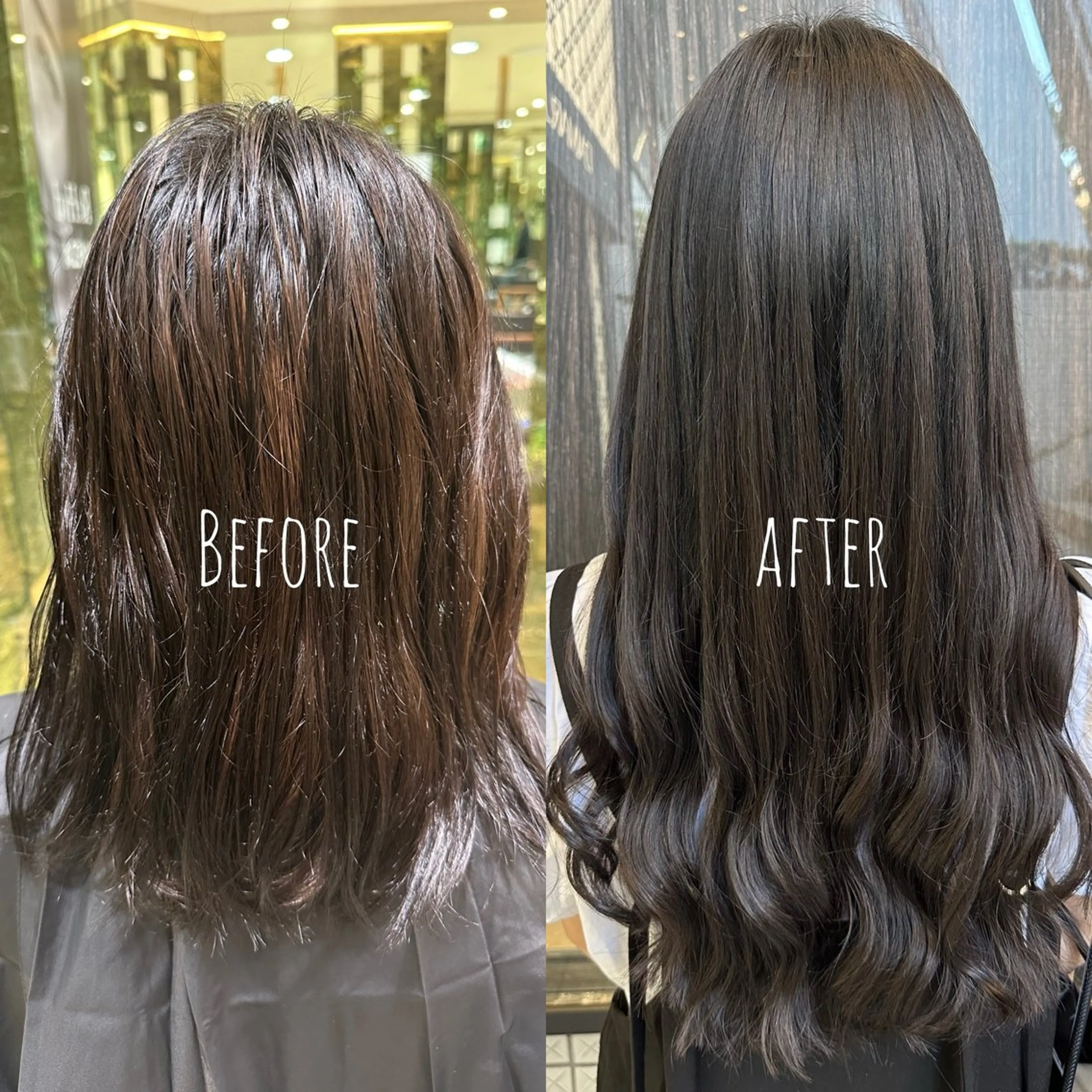 地域最安値❤️🧡💛最高級シールエクステ60枚＋艶カラー(全体)＋修復トリートメント＋カット無料✂️の写真