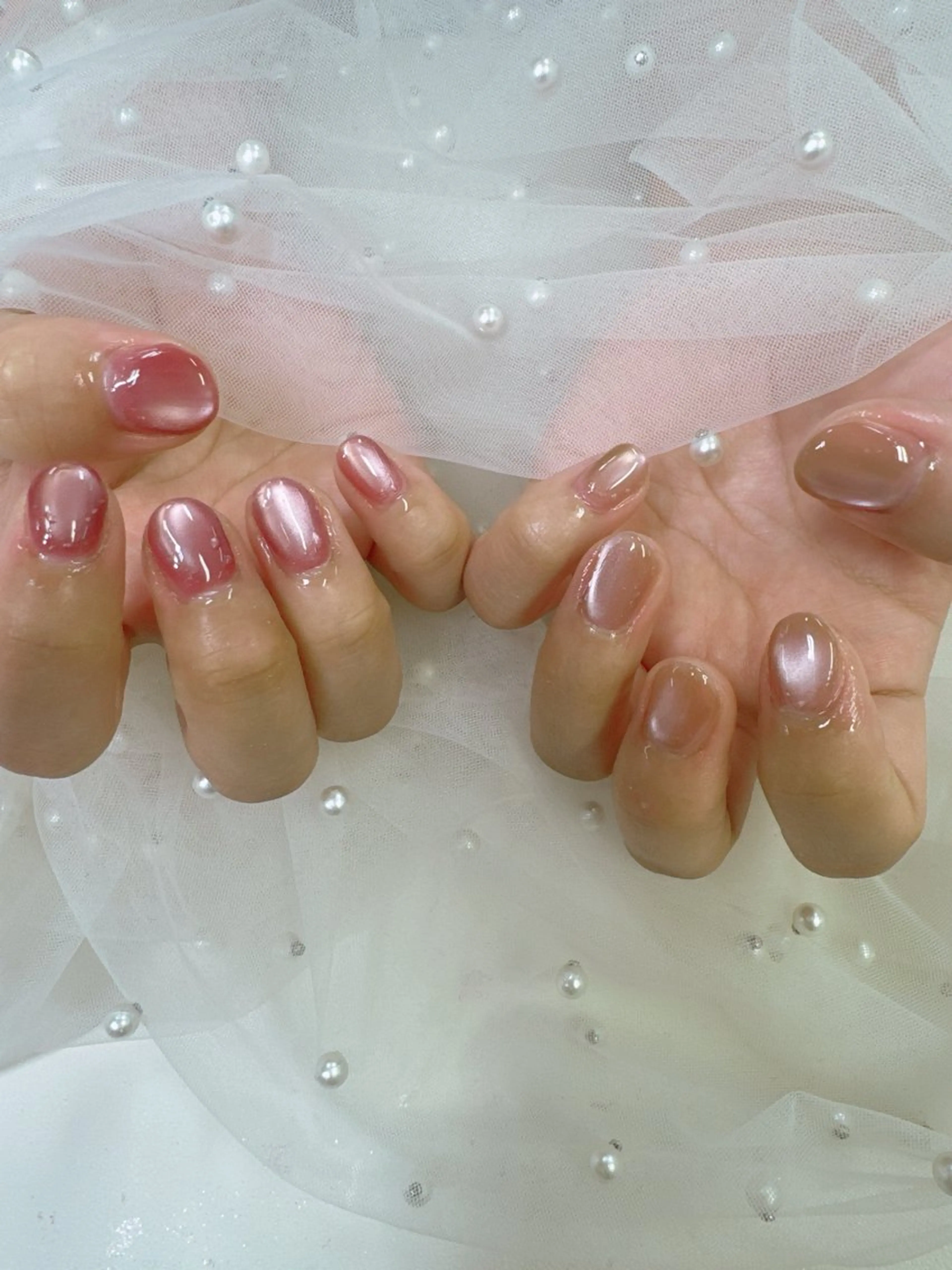 ネイル ボルドー ジェルネイル キラキラネイル ロングネイル マグネットネイル ハンドネイル Queeens nailのネイルデザイン