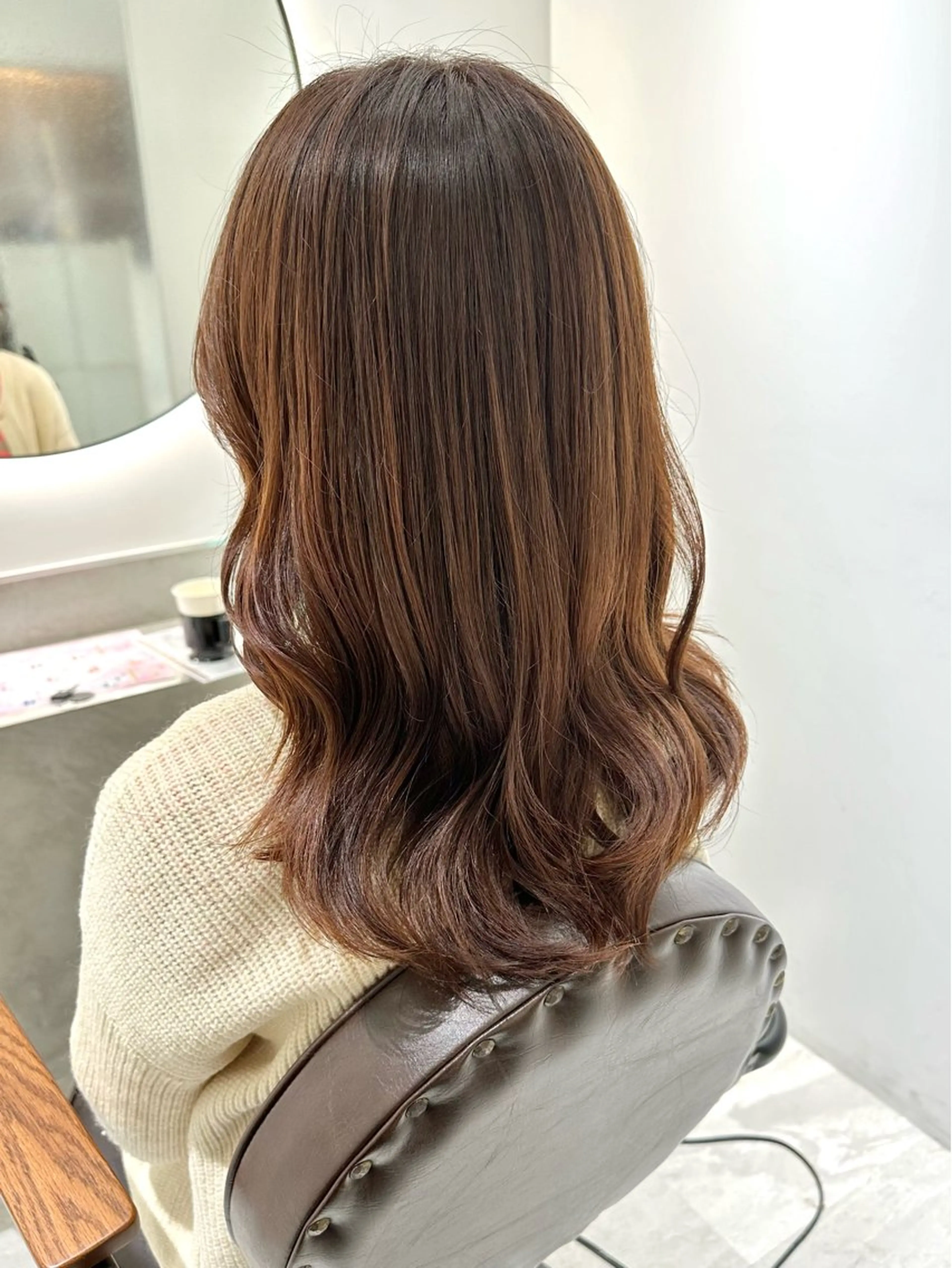 セミロング パーマ セミロングパーマ 韓国風ヘア 銀座No.1髪質改善 縮毛矯正/本木のヘアスタイル