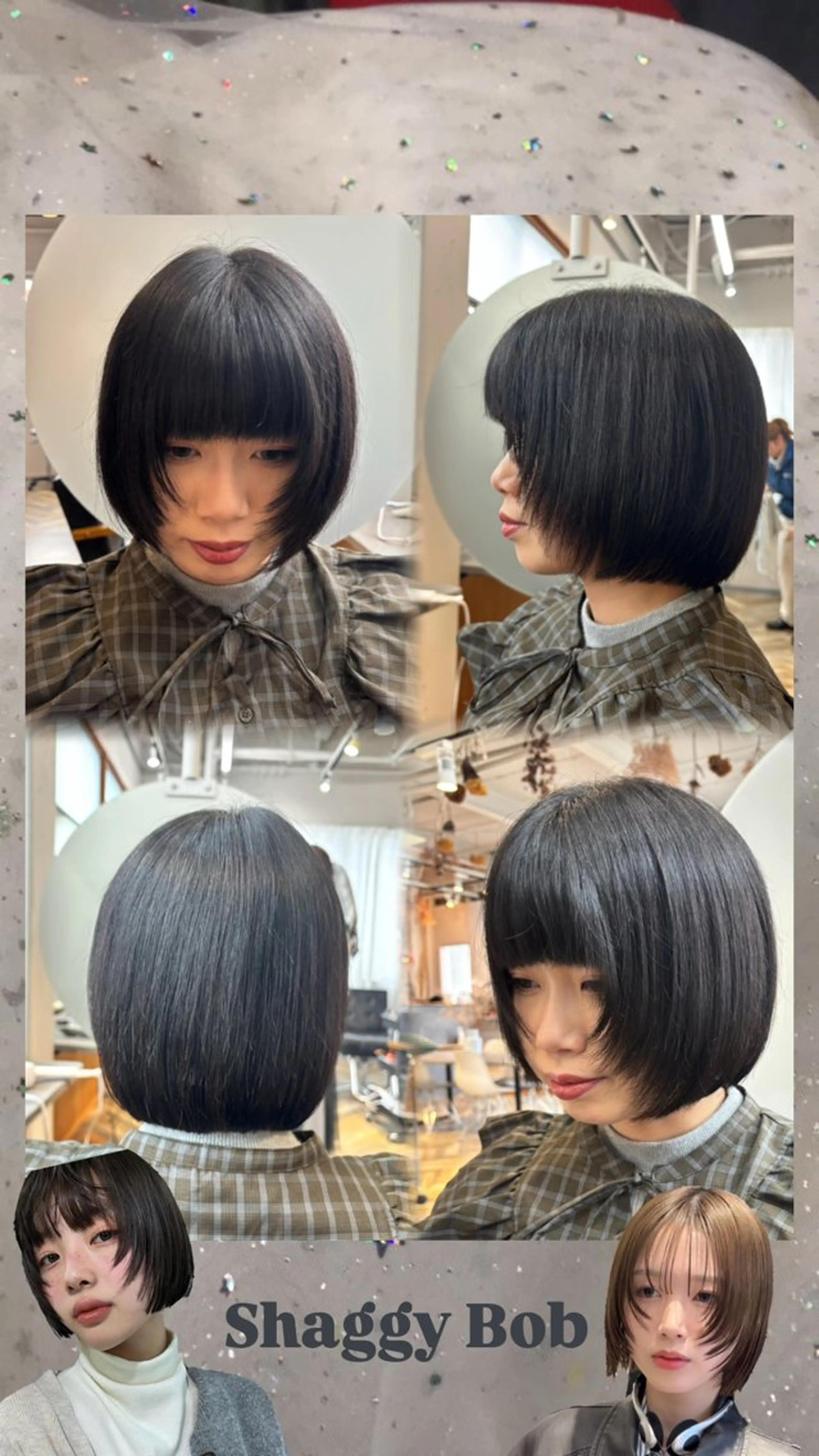 ショート ボブ シャギー 小顔カット 林 小夏のヘアスタイル