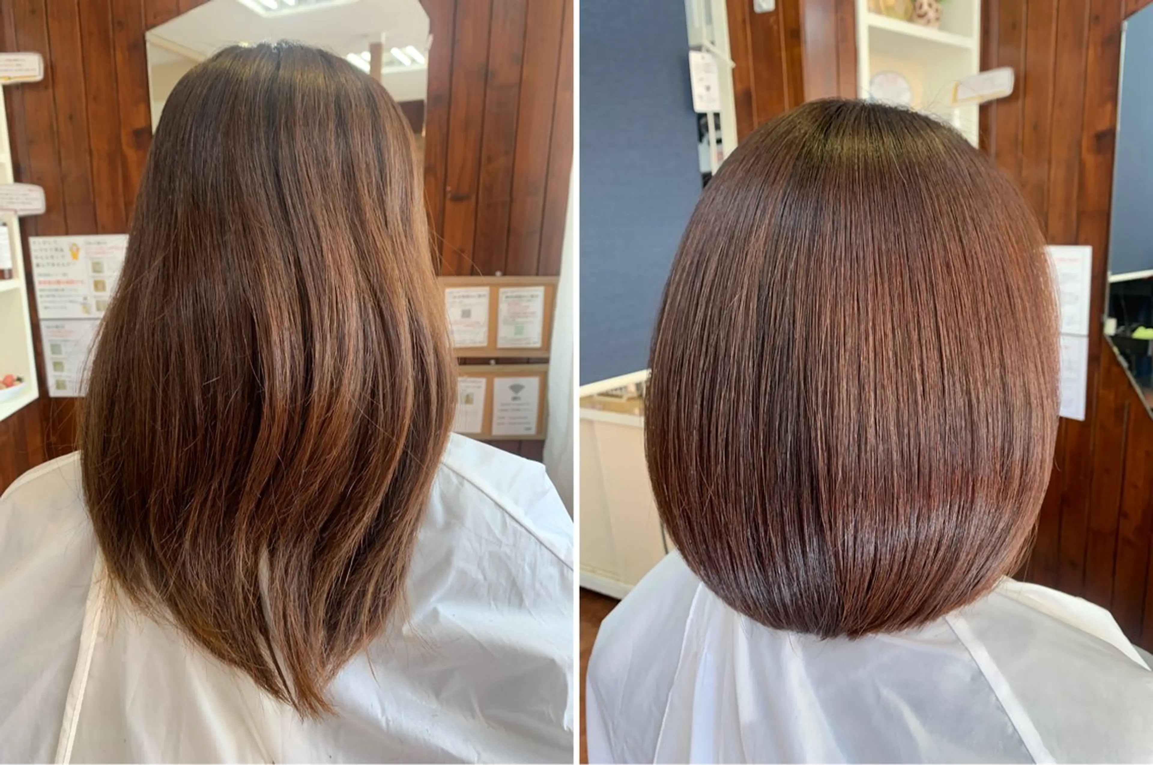 ミディアム カラー ブラウンカラー ピンクカラー ピンクブラウン くせ毛 髪質改善 (髪質改善NAOS) EMIのヘアスタイル