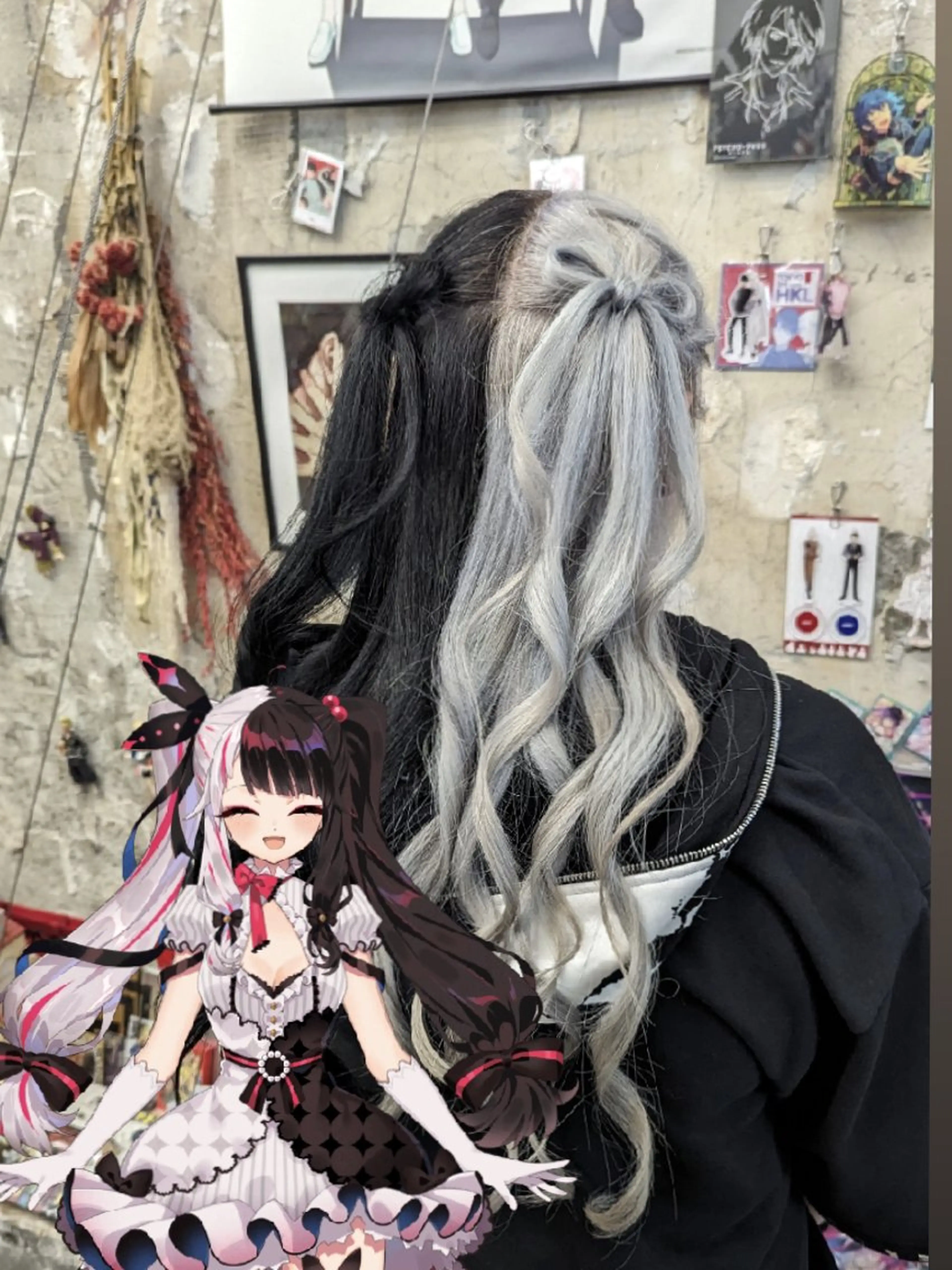 ヘアセット 推しカラー🦉にじさ んじカラー🌈🕒✨のヘアスタイル