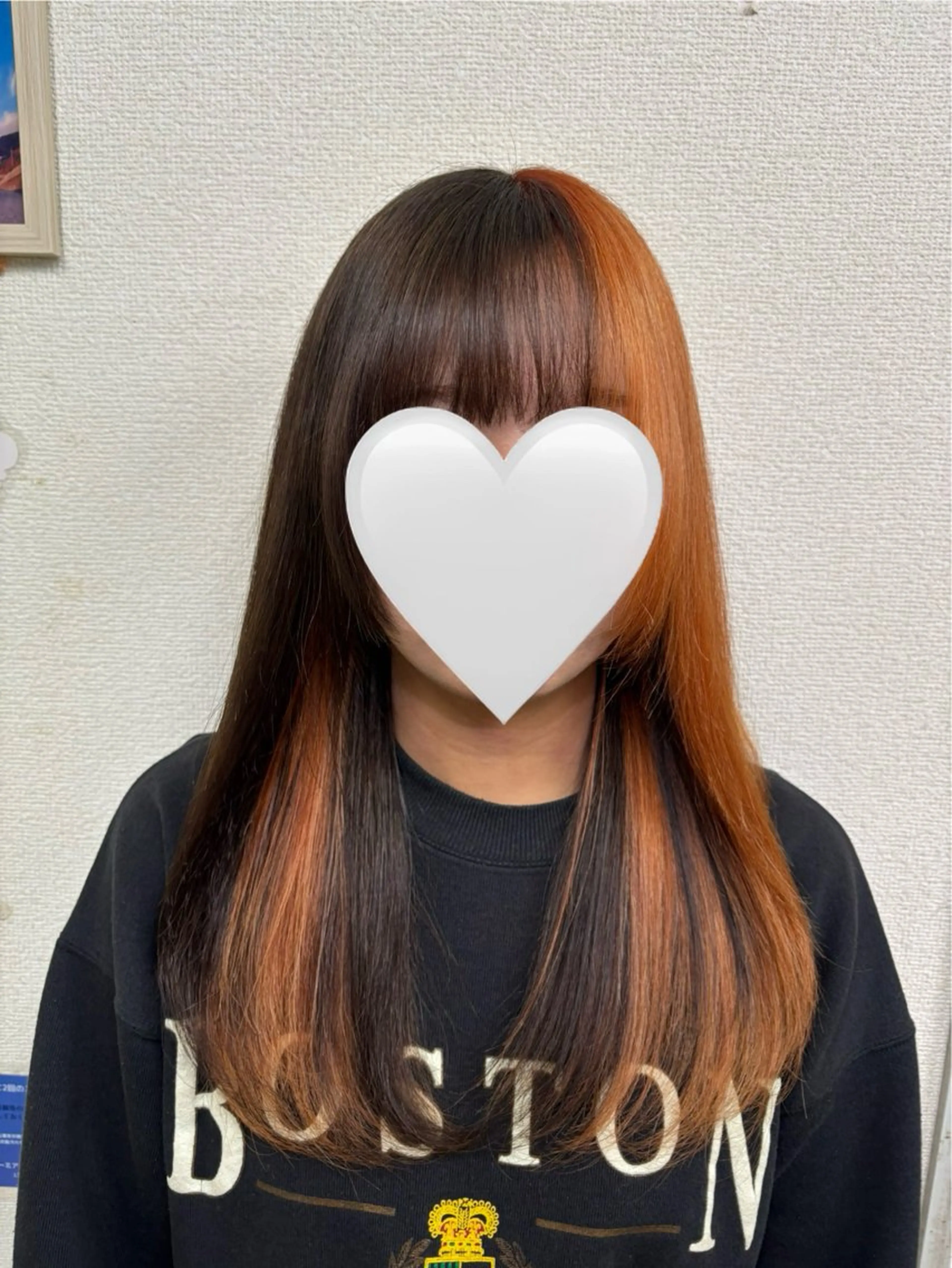 ロング カラー ブラウンカラー デザインカラー オレンジ 坂田 美空のヘアスタイル