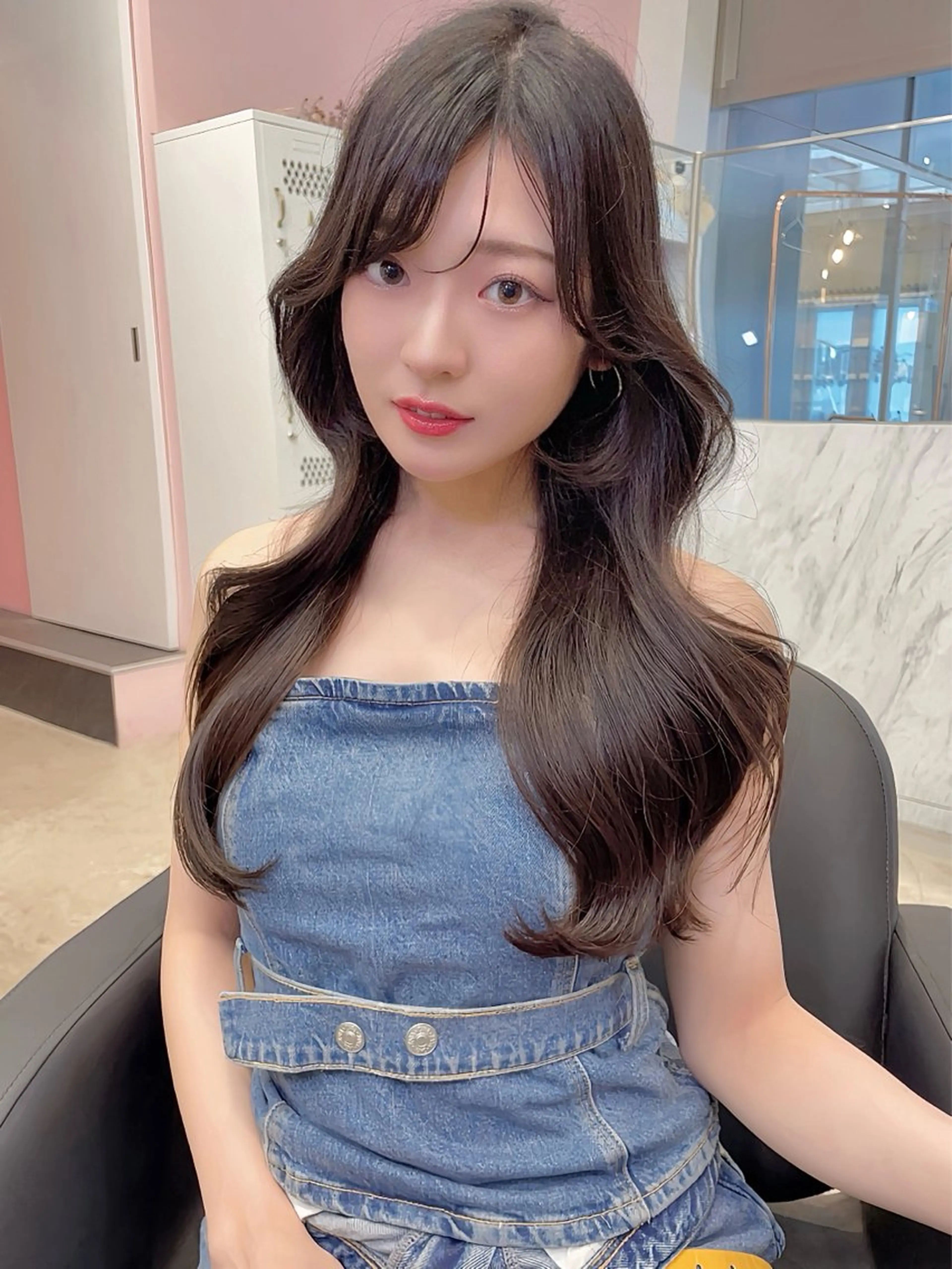 ロング 顔周りカット 髪質改善 韓国風ヘア レイヤーカット 小顔カット ムラ修正ブリーチ 山田眞之介のヘアスタイル