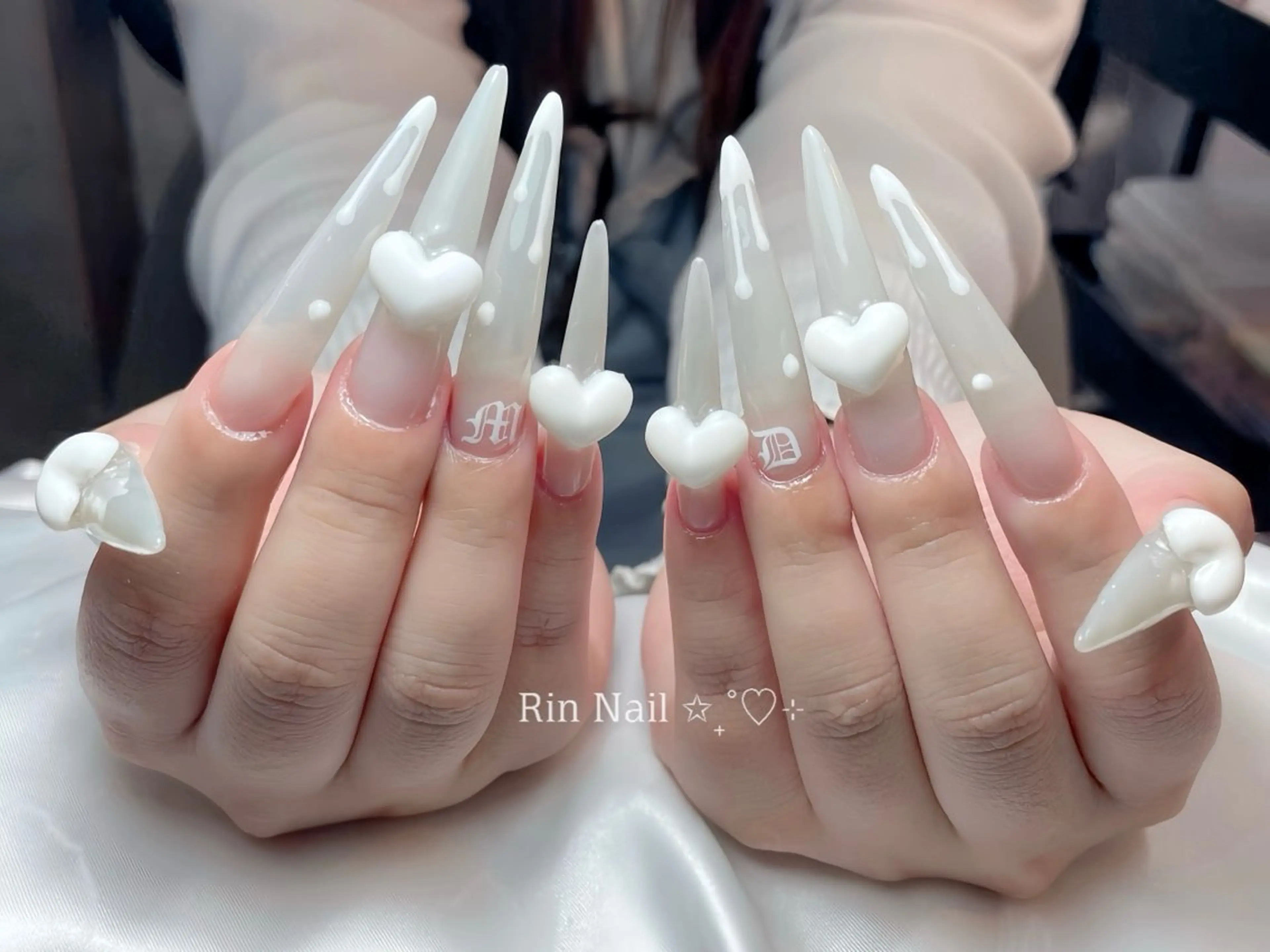 ネイル アートネイル チークネイル ジェルネイル ロングネイル マグネットネイル ハンドネイル Rin Nail 新大久保店のネイルデザイン