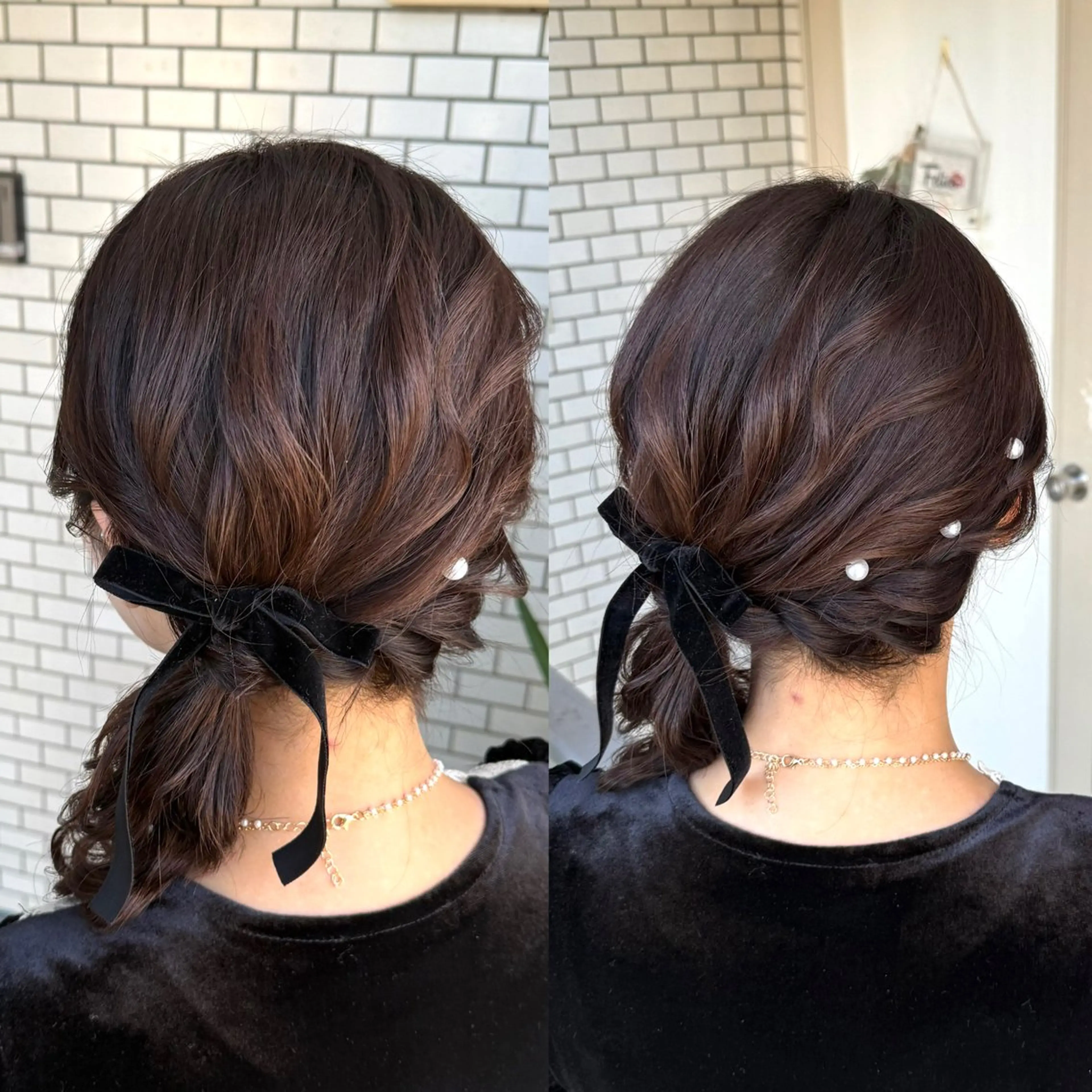 ミディアム ヘアアレンジ 成人式 ハーフアップ 結婚式・ブライダル 卒業式のヘアスタイル 褒められヘアメイク /‎ボブ女子🐶みおのその他イメージ