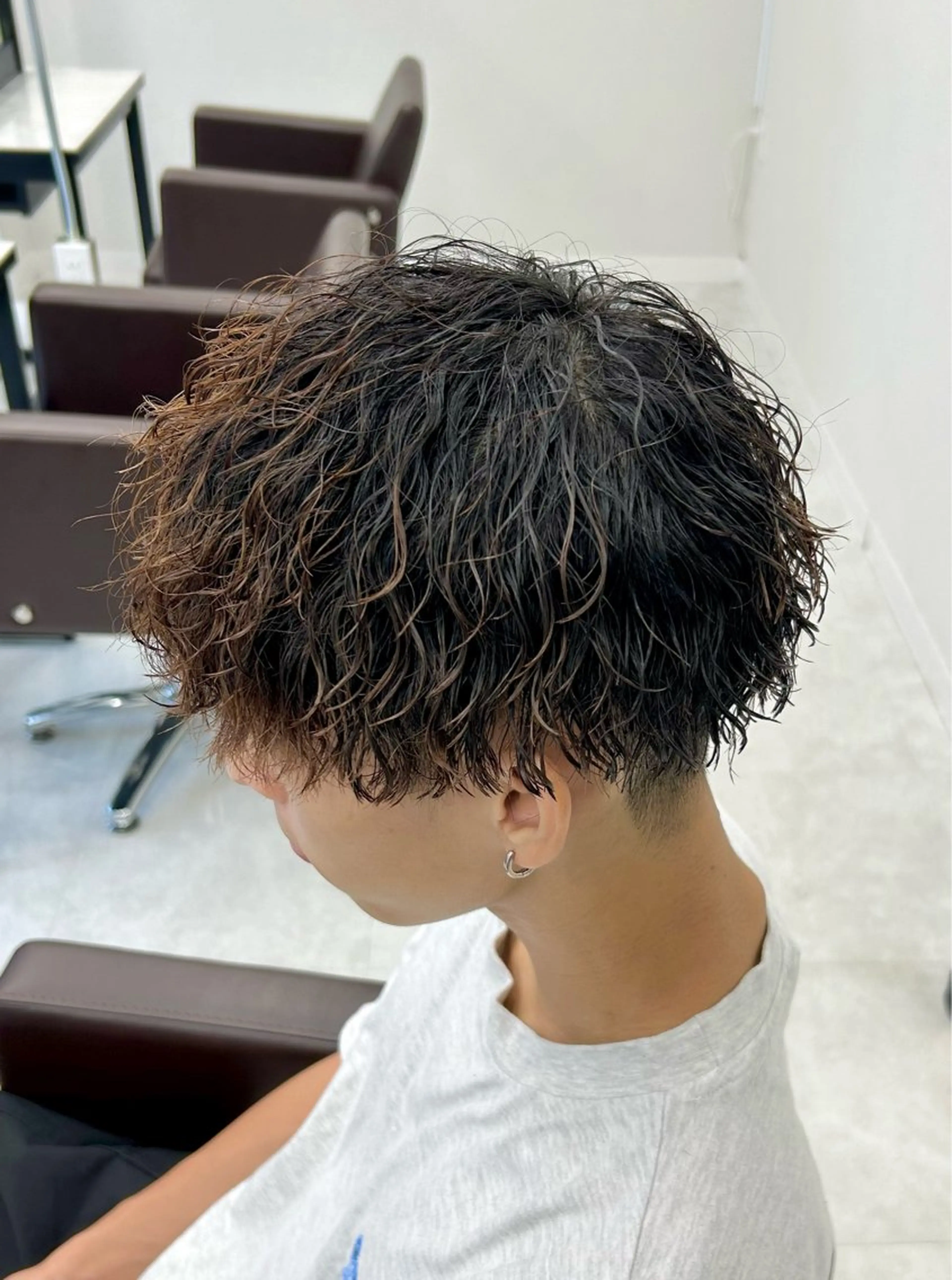 ショート パーマ メンズ カット パーマ トリートメント ヘッドスパ ヘアセット 🏁メンズパーマ/ RYOYAのヘアスタイル