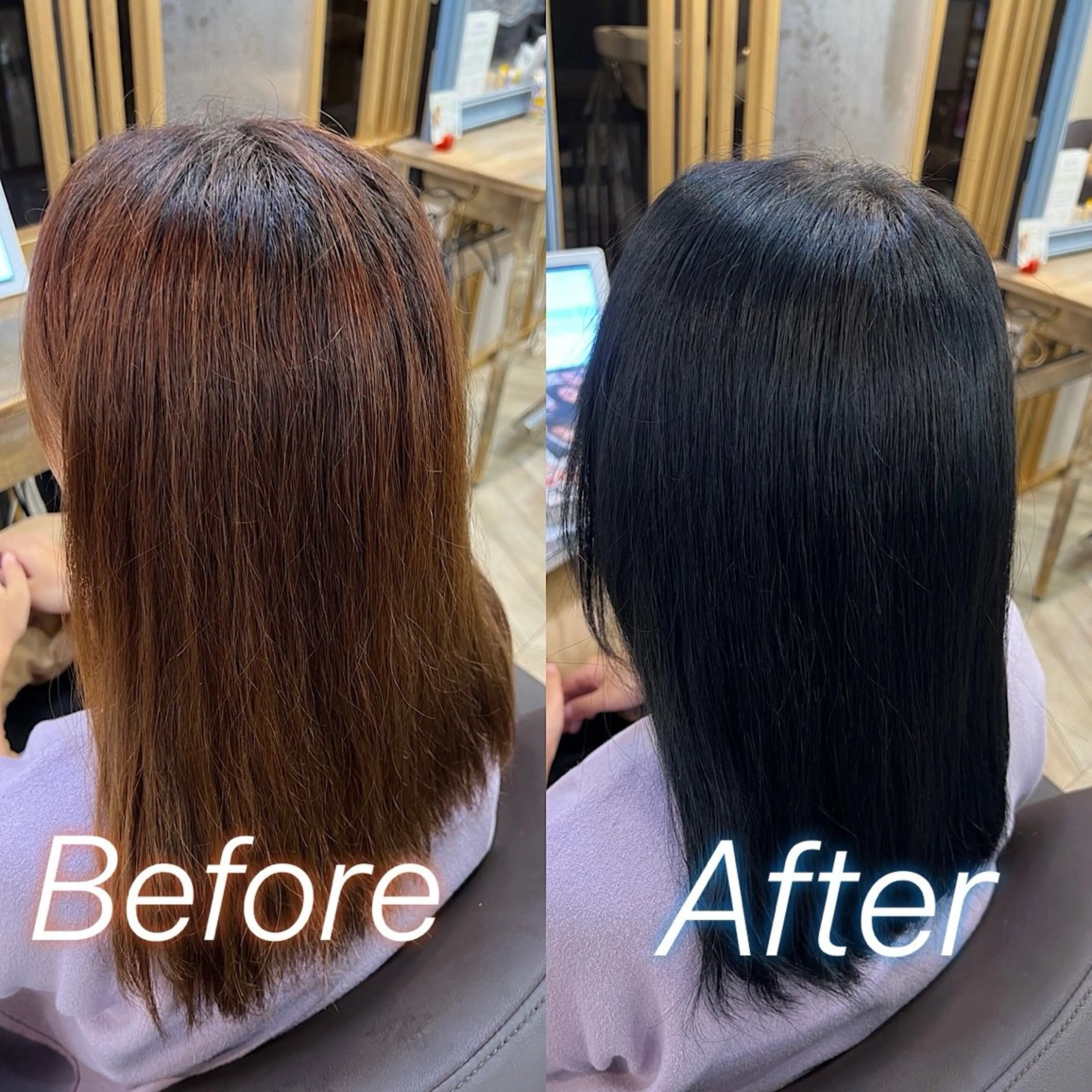 ロング カラー 黒髪 ブリーチ ブルーカラー ブルーブラック ブリーチなしカラー ブリーチ練習モデル 募集✨️NOAのヘアスタイル