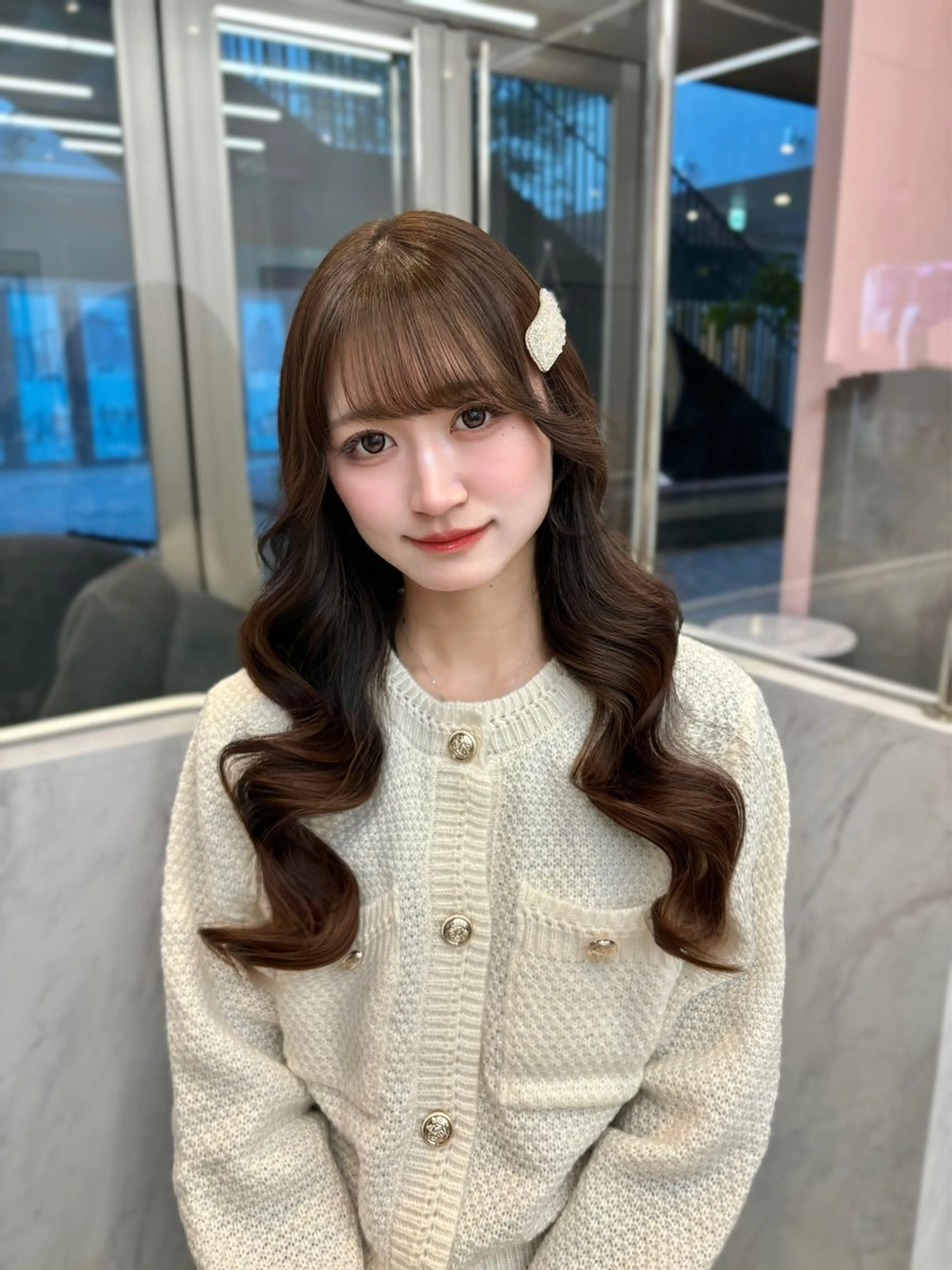 ロング カラー カット 𝒎𝒐𝒆🩰 名駅/ヘアメ/暖色♡のヘアスタイル