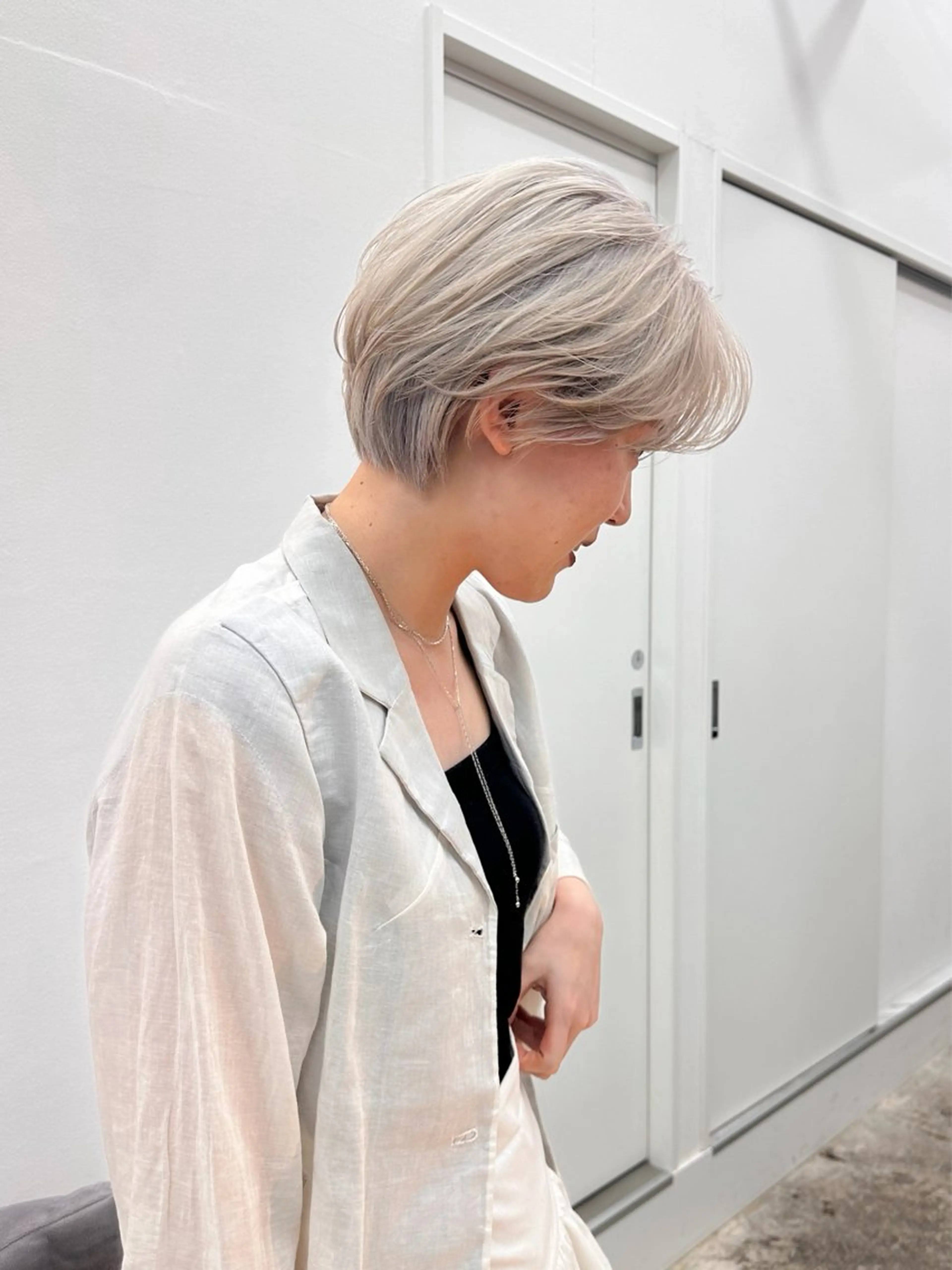 ショート カラー メンズカットパーマ/ ブリーチ高柳将太のヘアスタイル