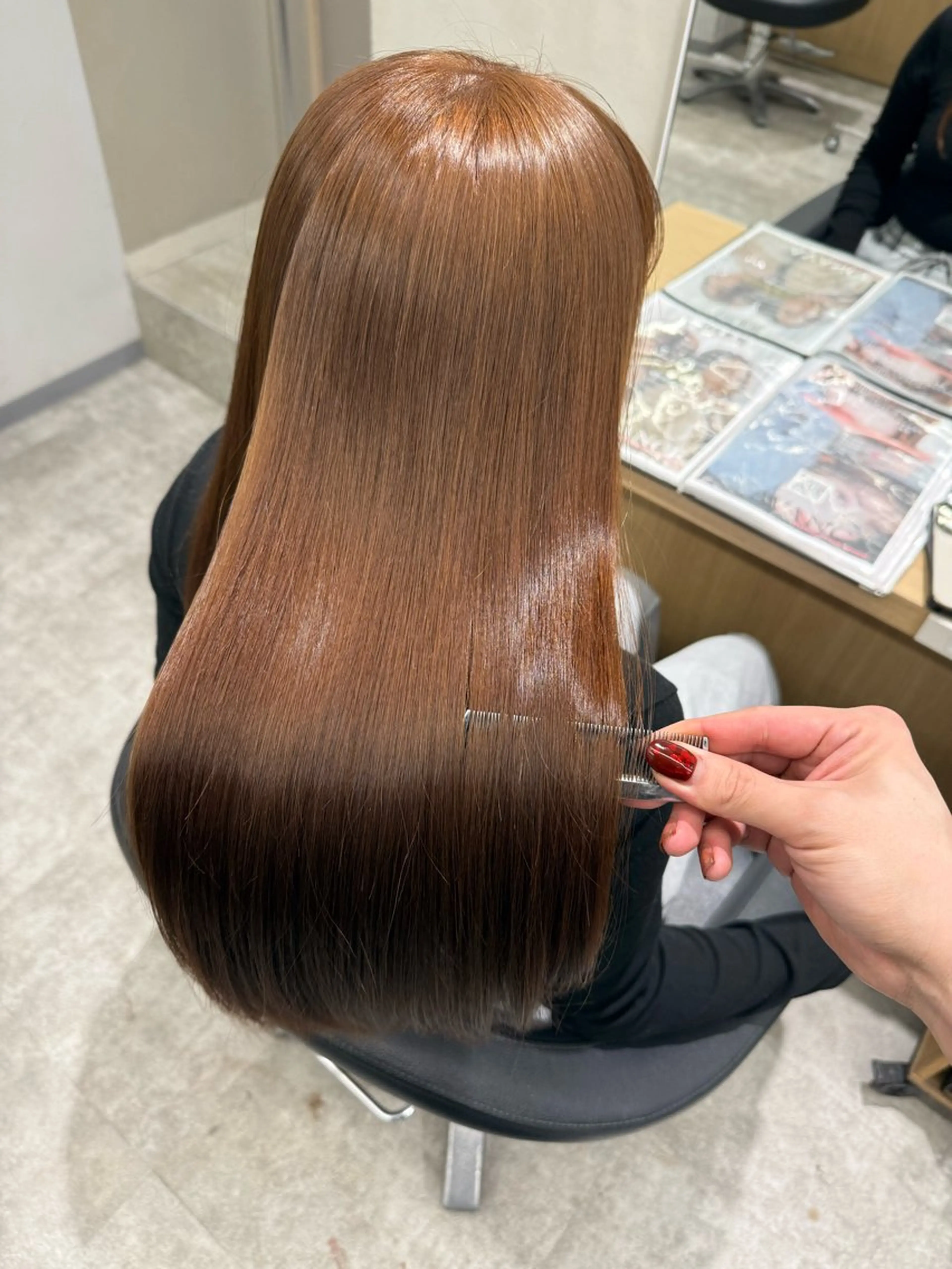 ロング カラー ブリーチ ヘアカラー 巻ける髪質改善🫧ハ イライト/永田汰伊智のヘアスタイル