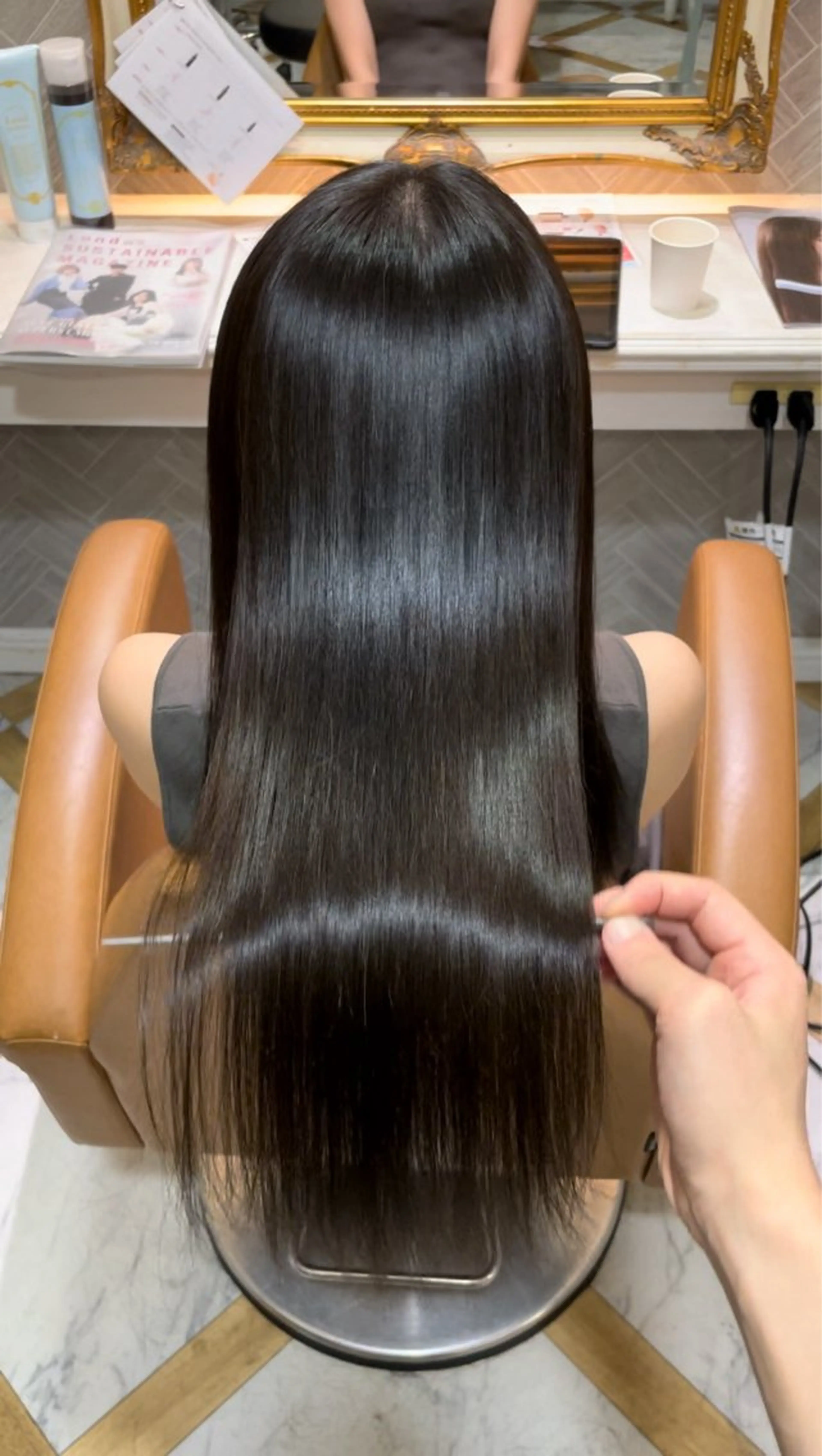 ロング 髪質改善 韓国風ヘア レイヤーカット 縮毛矯正 カット ヘアカラー 縮毛矯正 トリートメント 美髪縮毛矯正🤍 髪質改善/Shinaのヘアスタイル