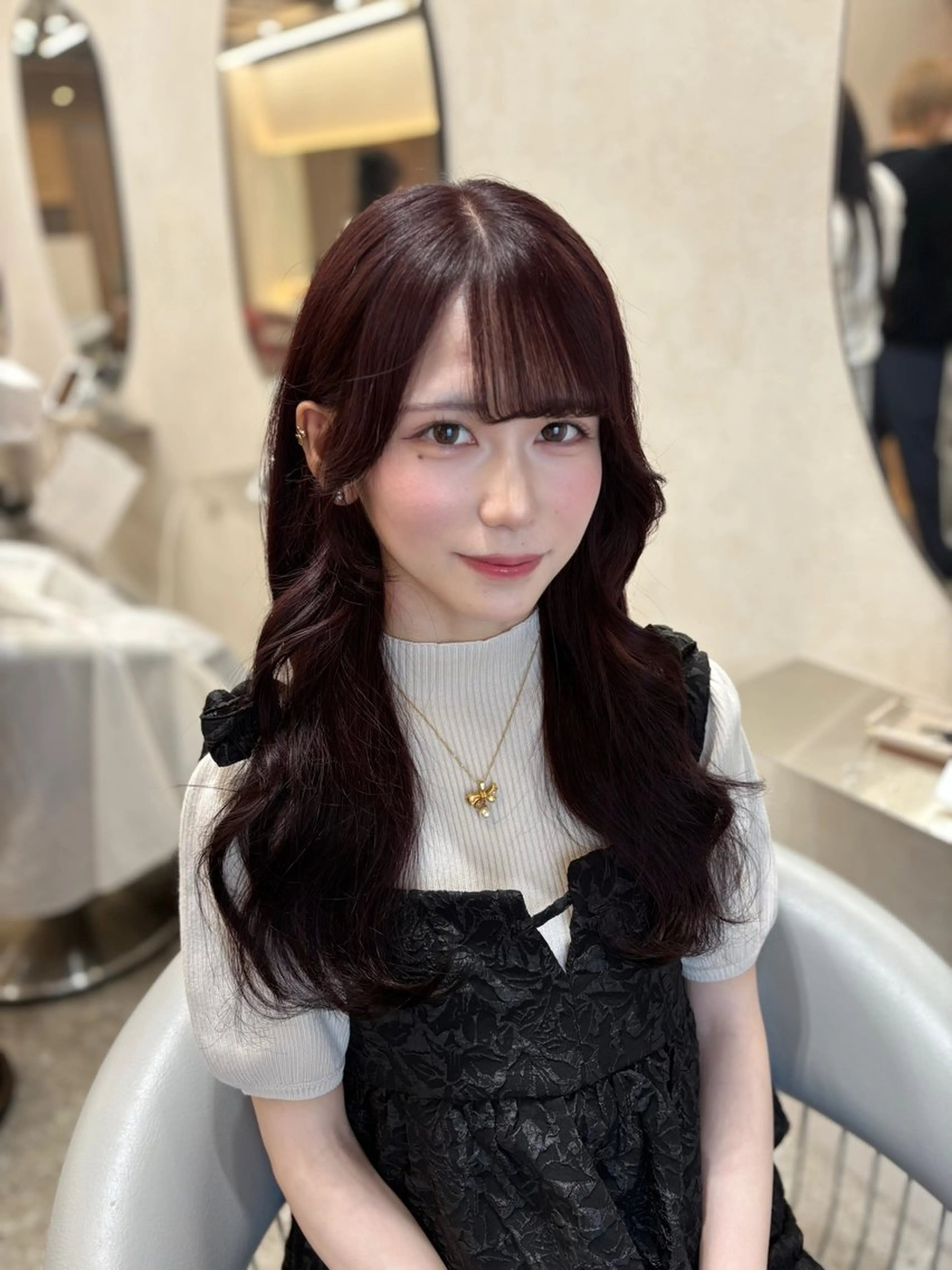 ロング カラー カット ヘアカラー トリートメント ヘッドスパ 新宿/韓国ヘア 中明度カラー/かやのヘアスタイル