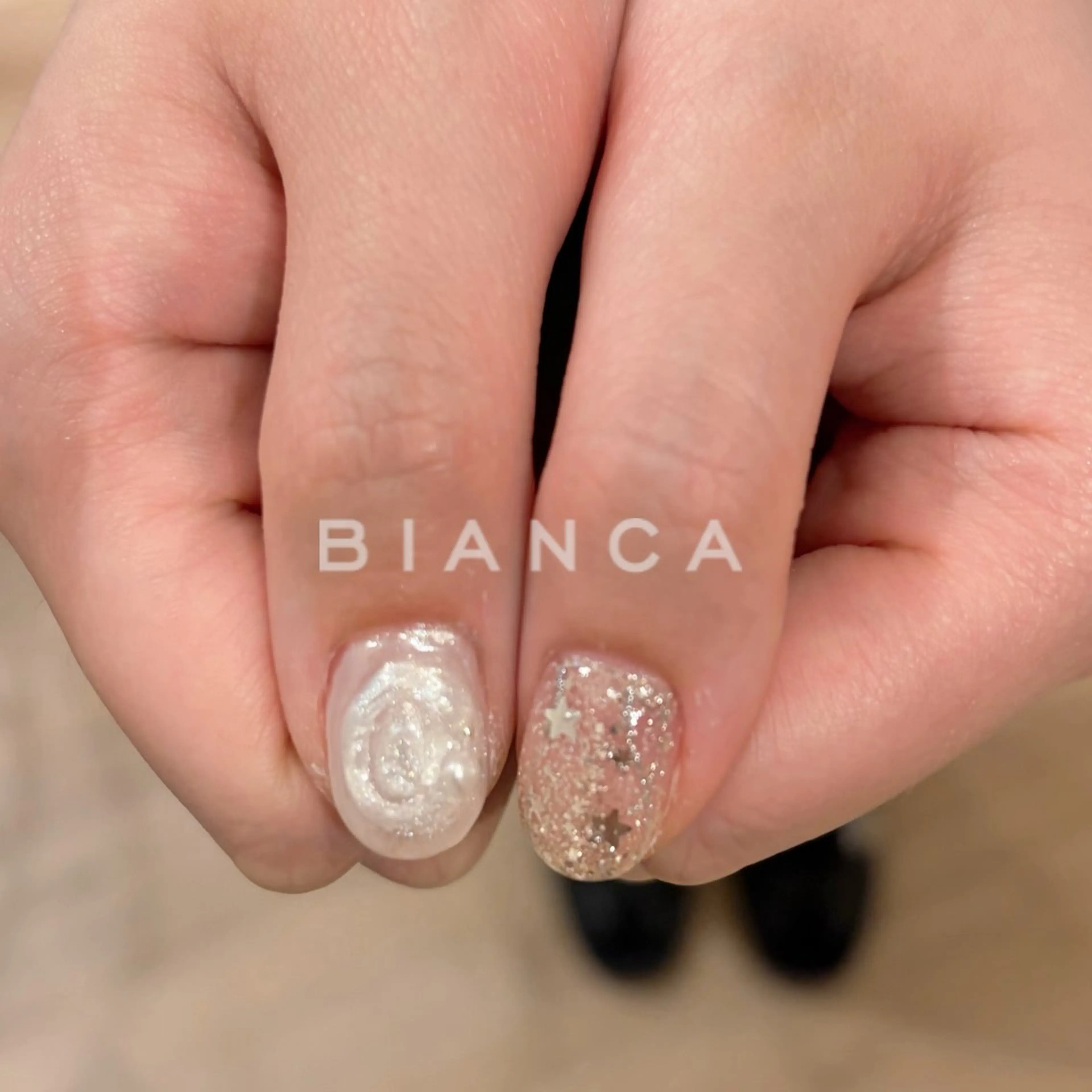メンズ ネイル キラキラネイル 持ち込み ハンドネイル Bianca名駅店 あゆのネイルデザイン