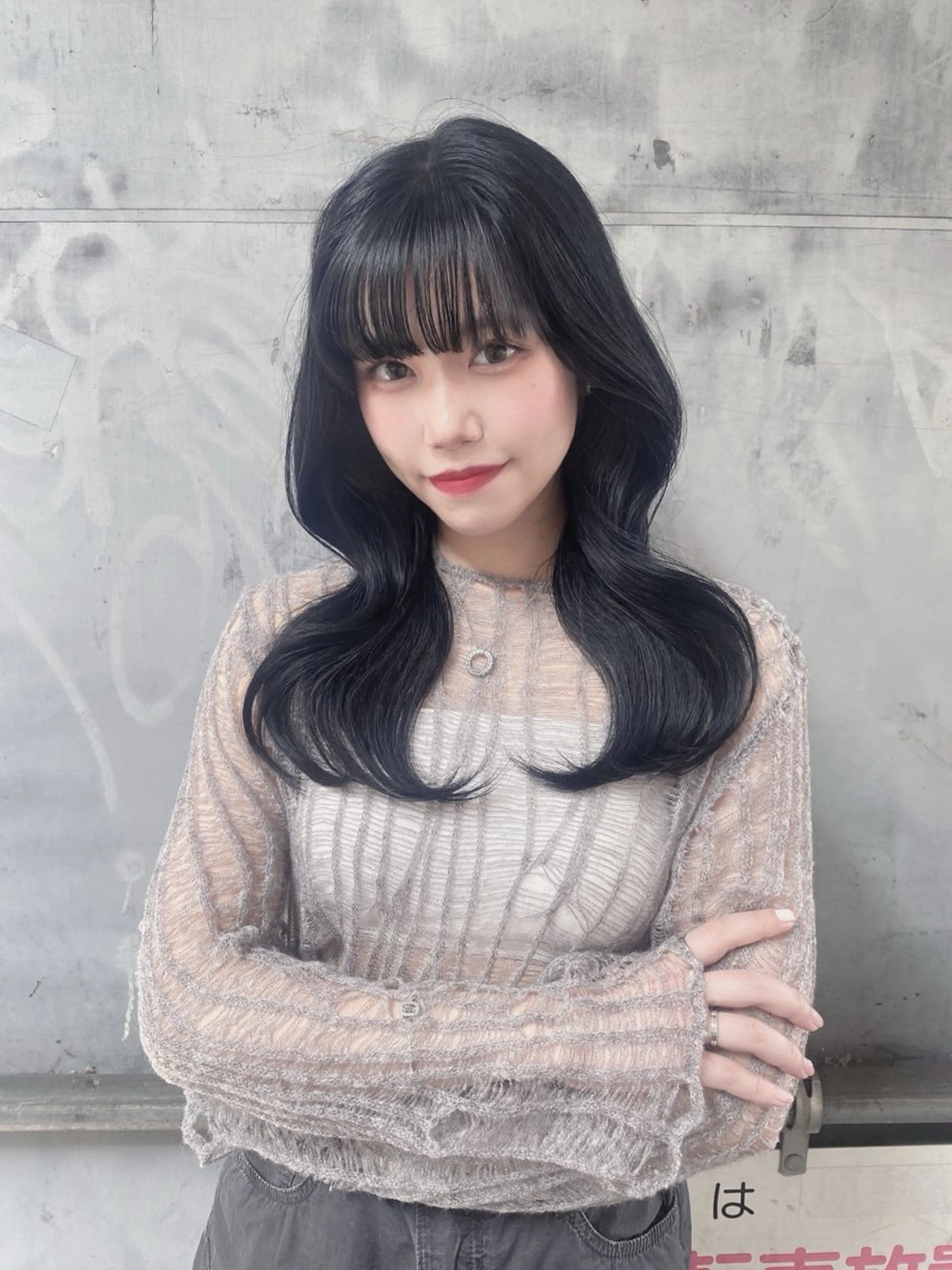 セミロング セミロングパーマ くびれヘア 顔まわりレイヤー 顔周りカット ヨシンモリ 葵 韓国オタク美容師 レイヤーカットのヘアスタイル