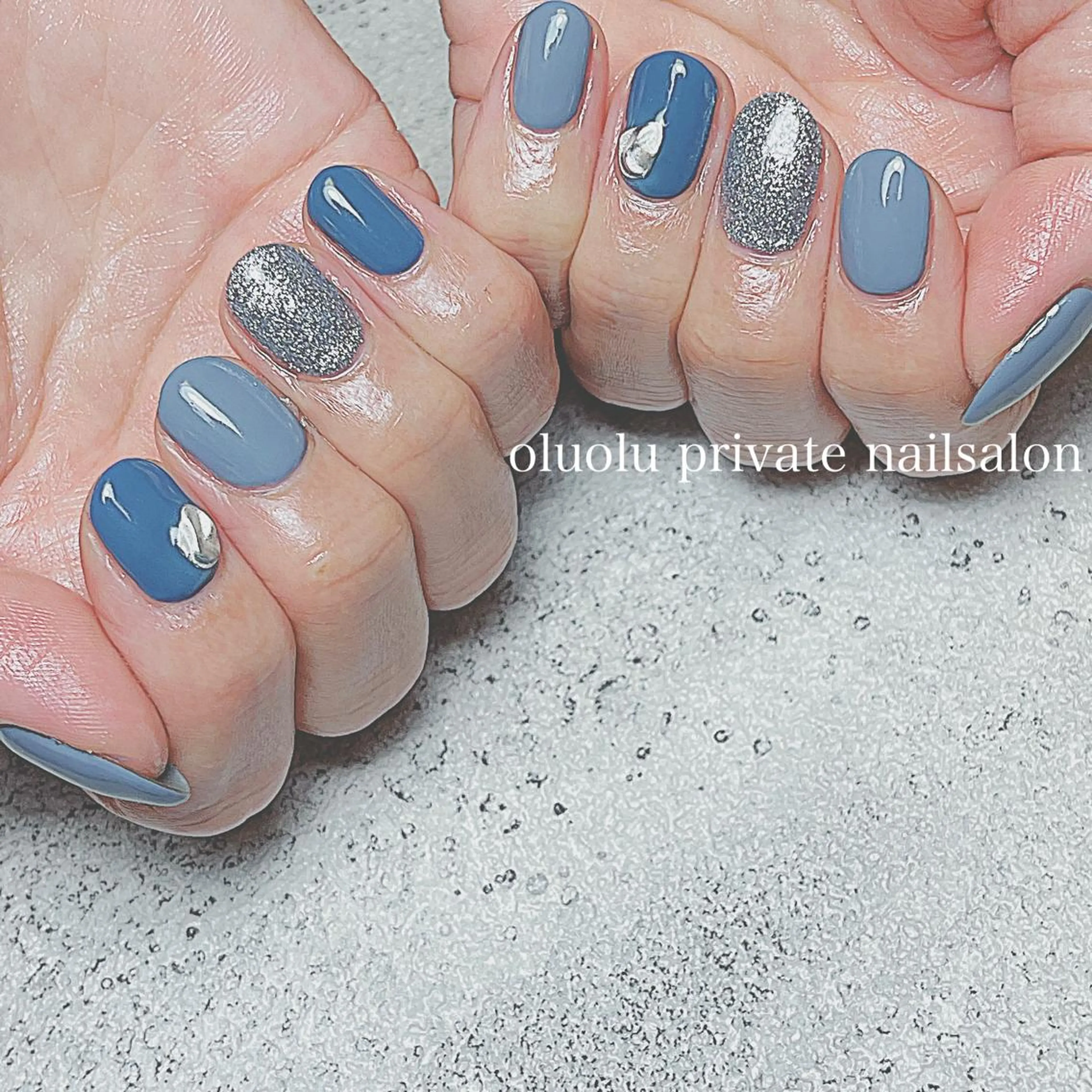 ネイル アートネイル ブルー フットネイル ジェルネイル グラデーション 大村 紬華のネイルデザイン