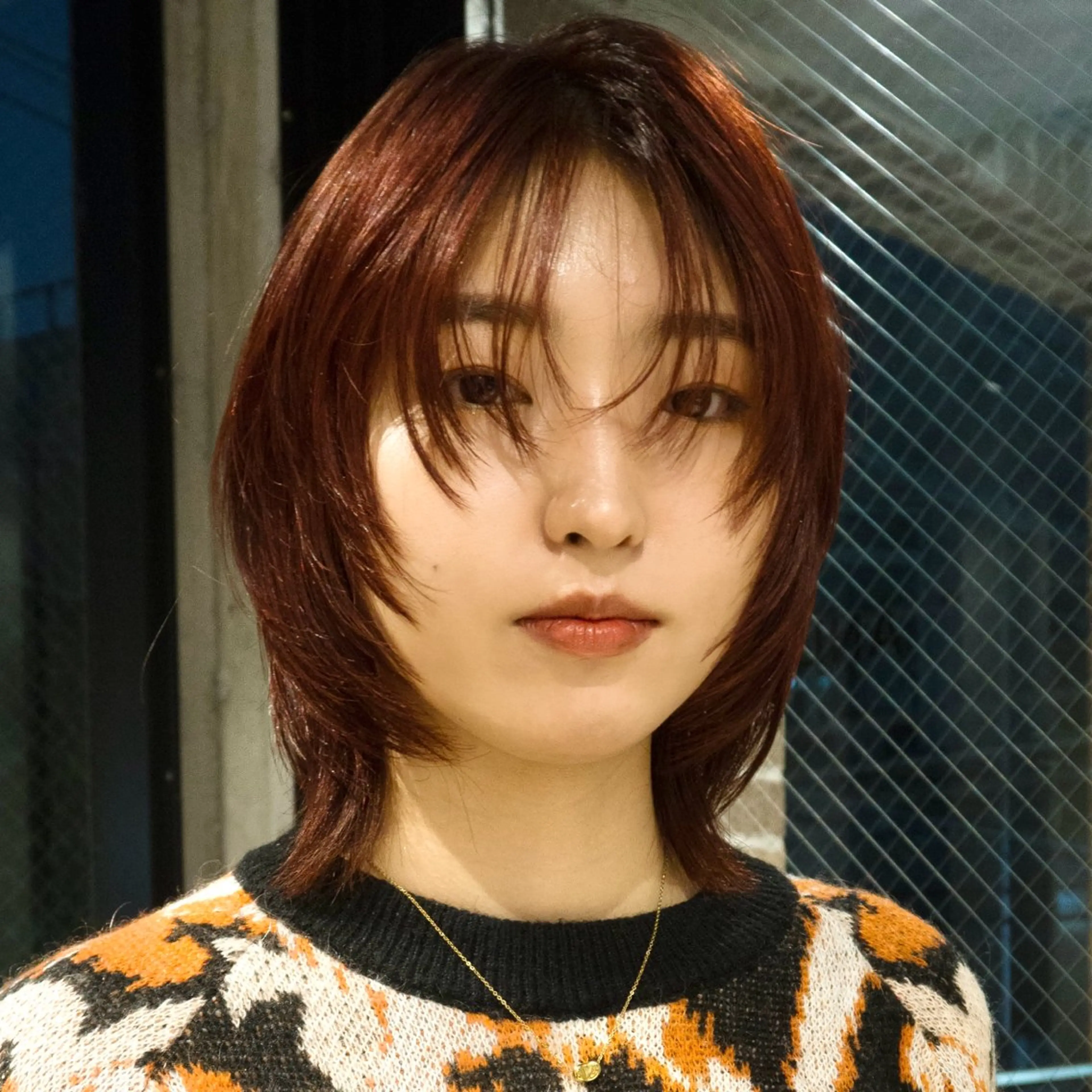 ミディアム カット ヘアカラー ウルフ/レイヤー/ ブリーチカラーのヘアスタイル