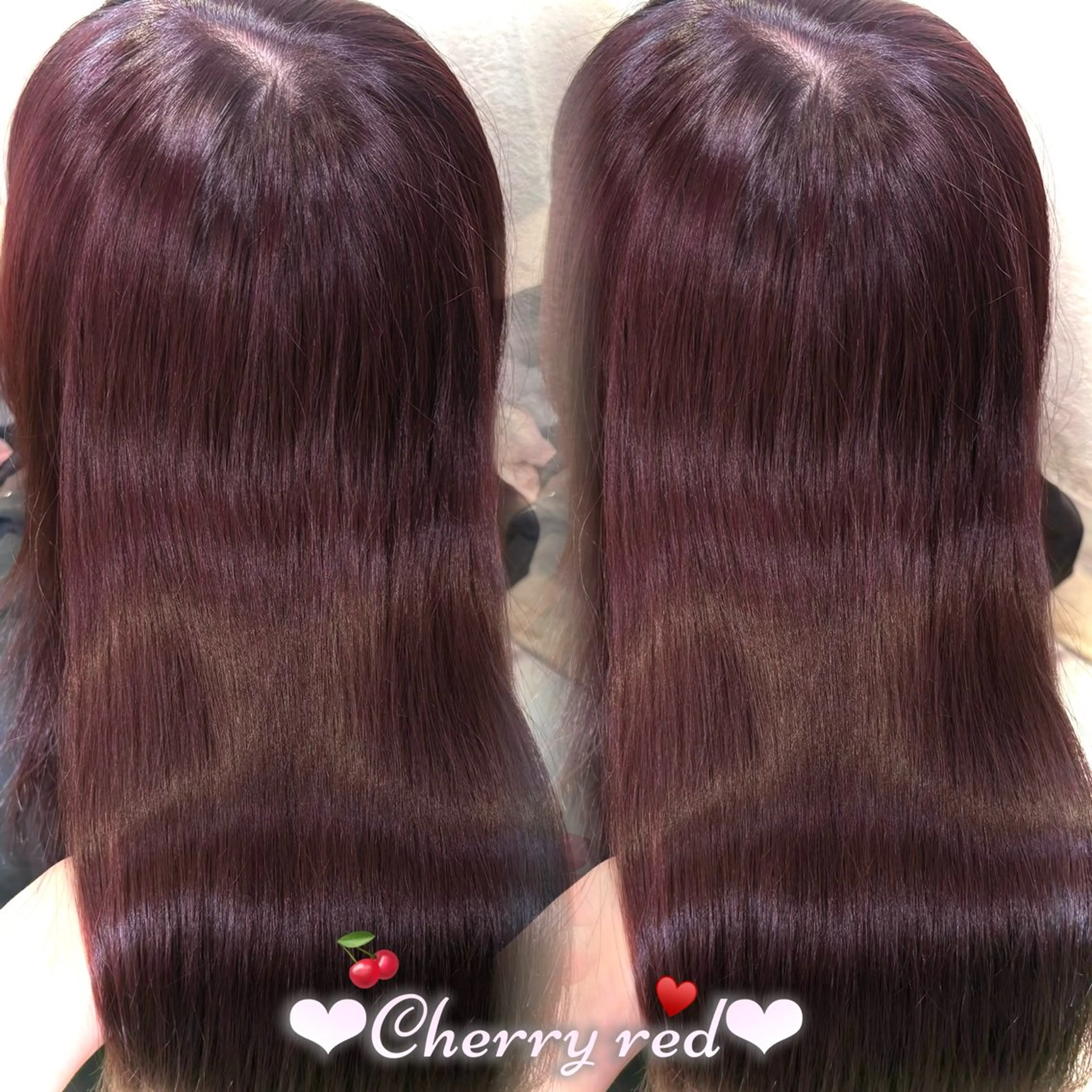 ロング カラー ブリーチ ブリーチなしカラー レッドカラー カット ヘアカラー 新宿/透明感カラー /韓国ヘアKANA♡のヘアスタイル