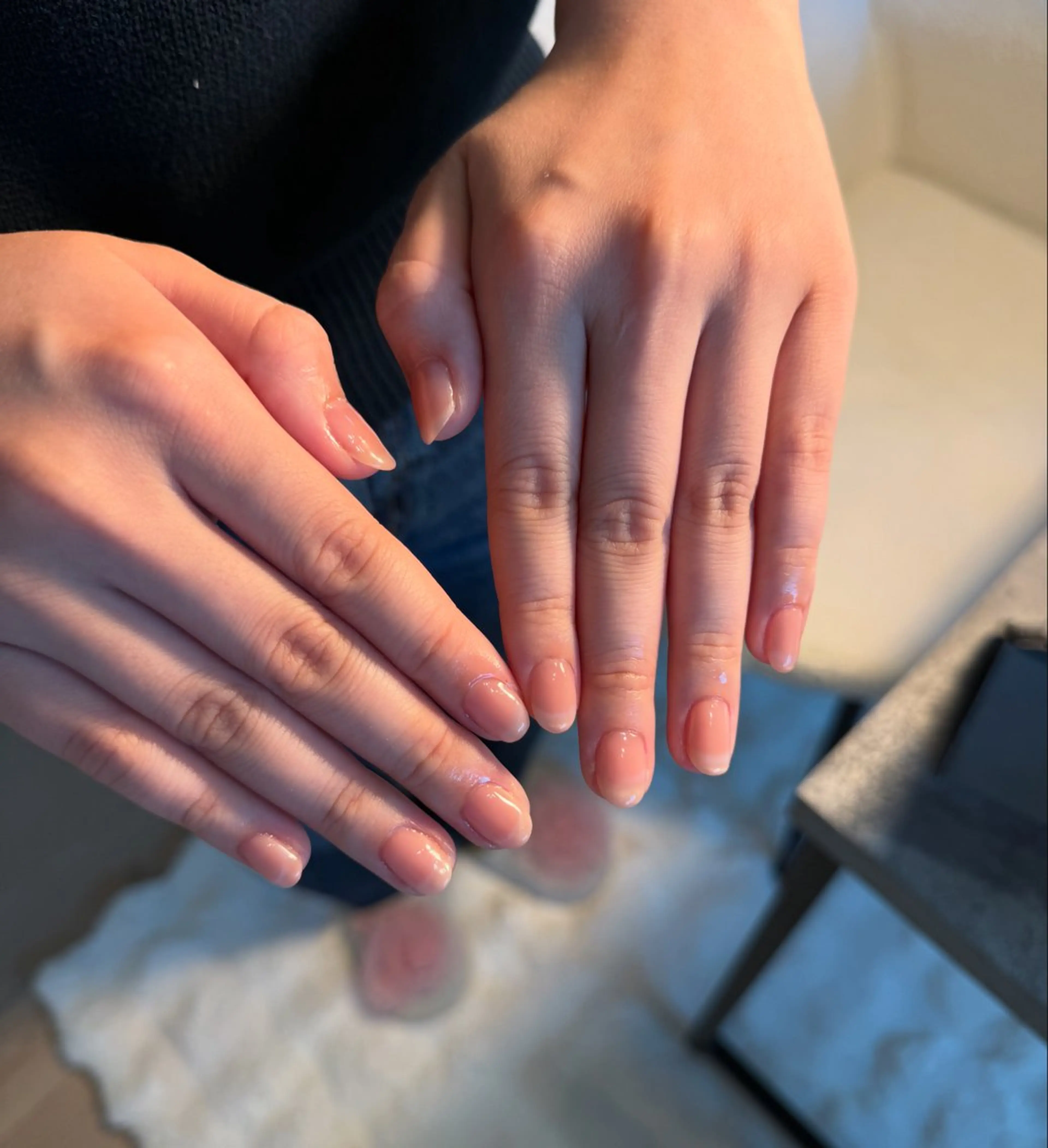 ネイル フレンチネイル 氷ネイル・うるうるネイル マグネットネイル マグネットフレンチ ピンク ハンドネイル nail salon Estelleのネイルデザイン