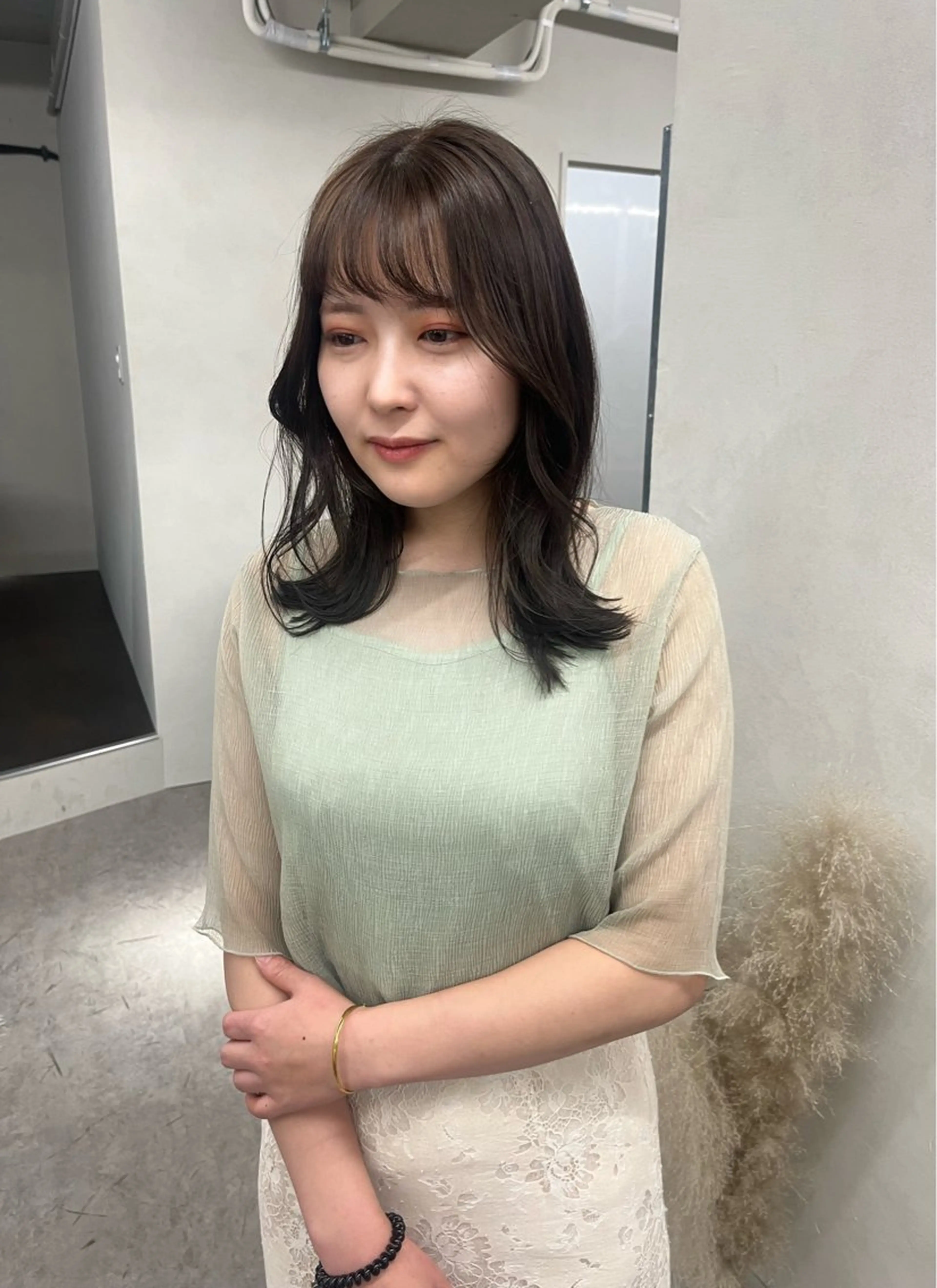 ミディアム カラー ブラウンカラー カットモデル募集中 Yui🎀✨のヘアスタイル