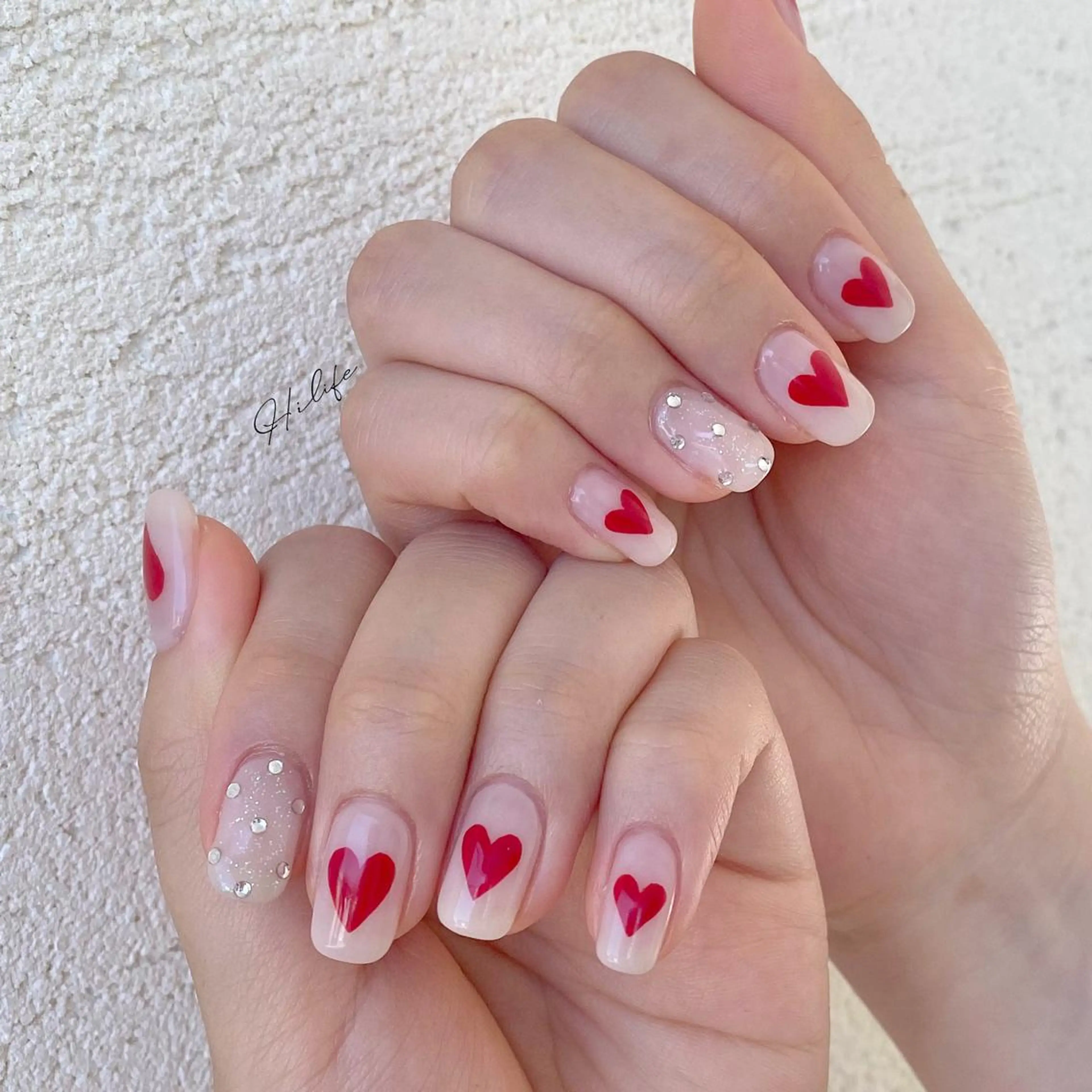 ネイル ハート ネイルチップ ハンドネイル Nail Adore.のネイルデザイン