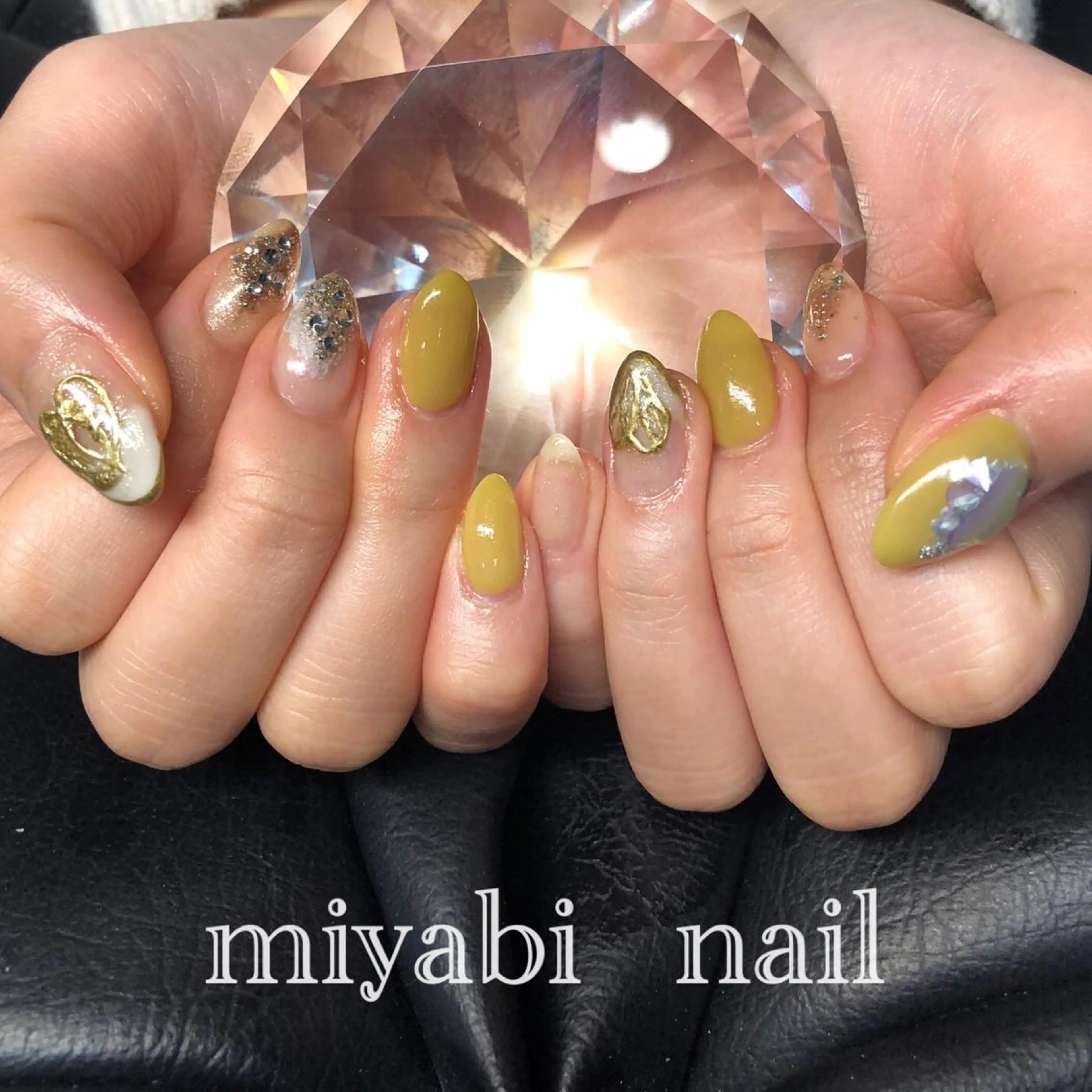 ネイル アートネイル ジェルネイル ラメ(グリッター) ニュアンスネイル ハンドネイル miyabi nail 桂川駅近くのネイルデザイン