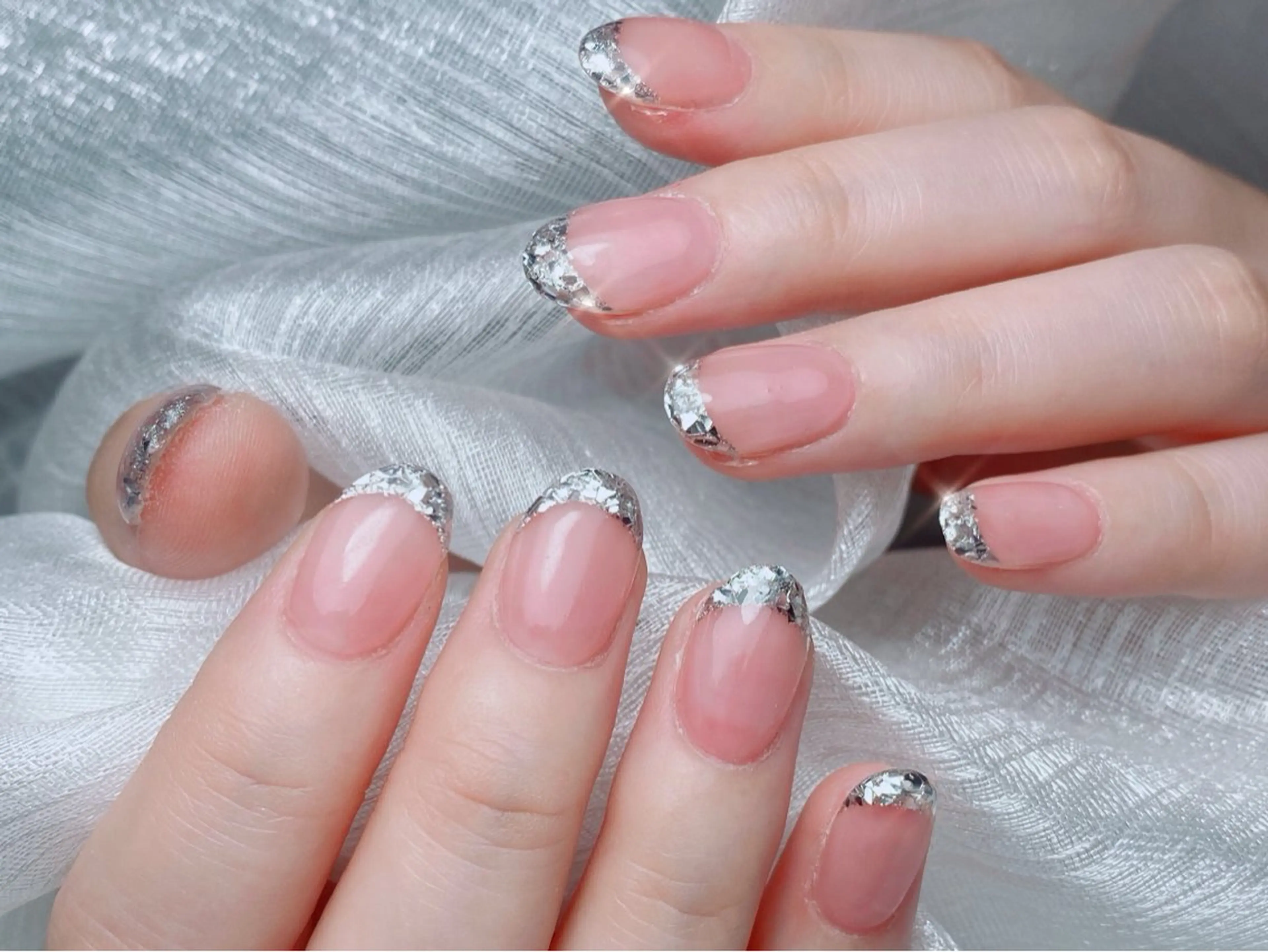 ネイル フレンチネイル ガラスフレンチ Candy nailのネイルデザイン